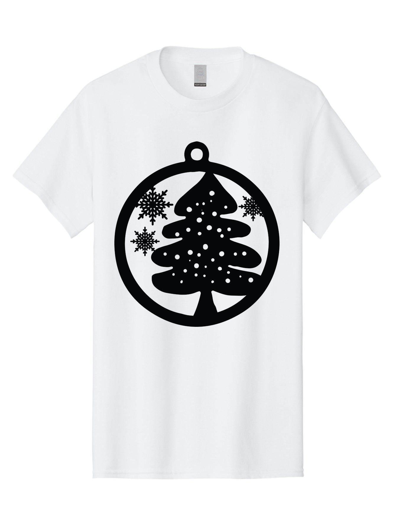 Christmas-Tree-Ornament Men'S Graphic Tee, 100% Cotton, Comfortable Casual Summer Wear, Machine Washable, Christmas Tree Silhouette, Snowflakes, Holiday Decoration, Festive Design, Winter Wonderland, Christmas Ornament, Bauble, Tree Bauble, Aac592 29