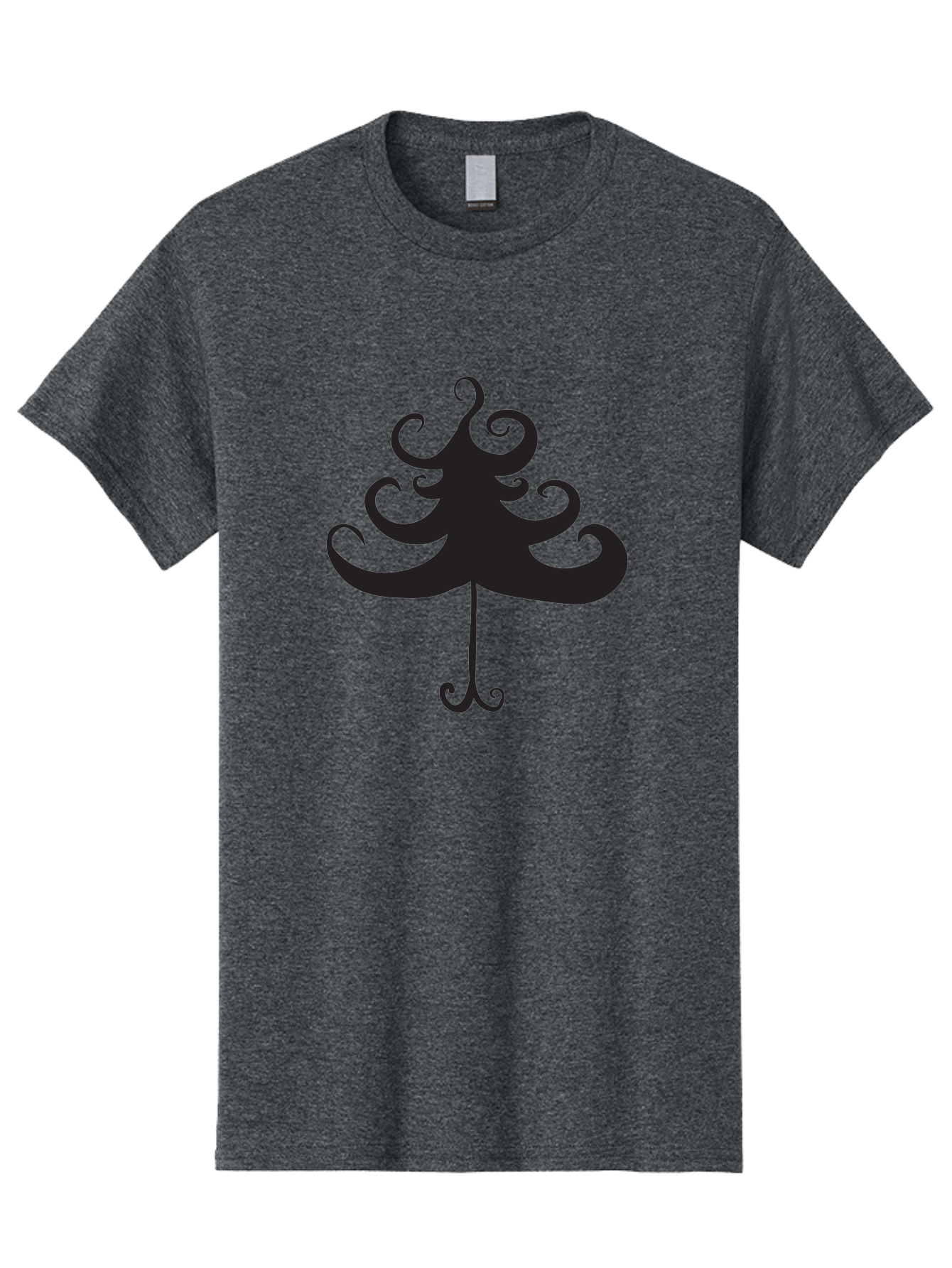 Christmas-Tree-Silhouette Men'S Graphic Tee, 100% Cotton, Comfortable Casual Summer Wear, Machine Washable, Christmas Tree Silhouette, Decorative Christmas Tree, Festive Holiday Symbol, Swirly Christmas Tree Design, Aac593 15