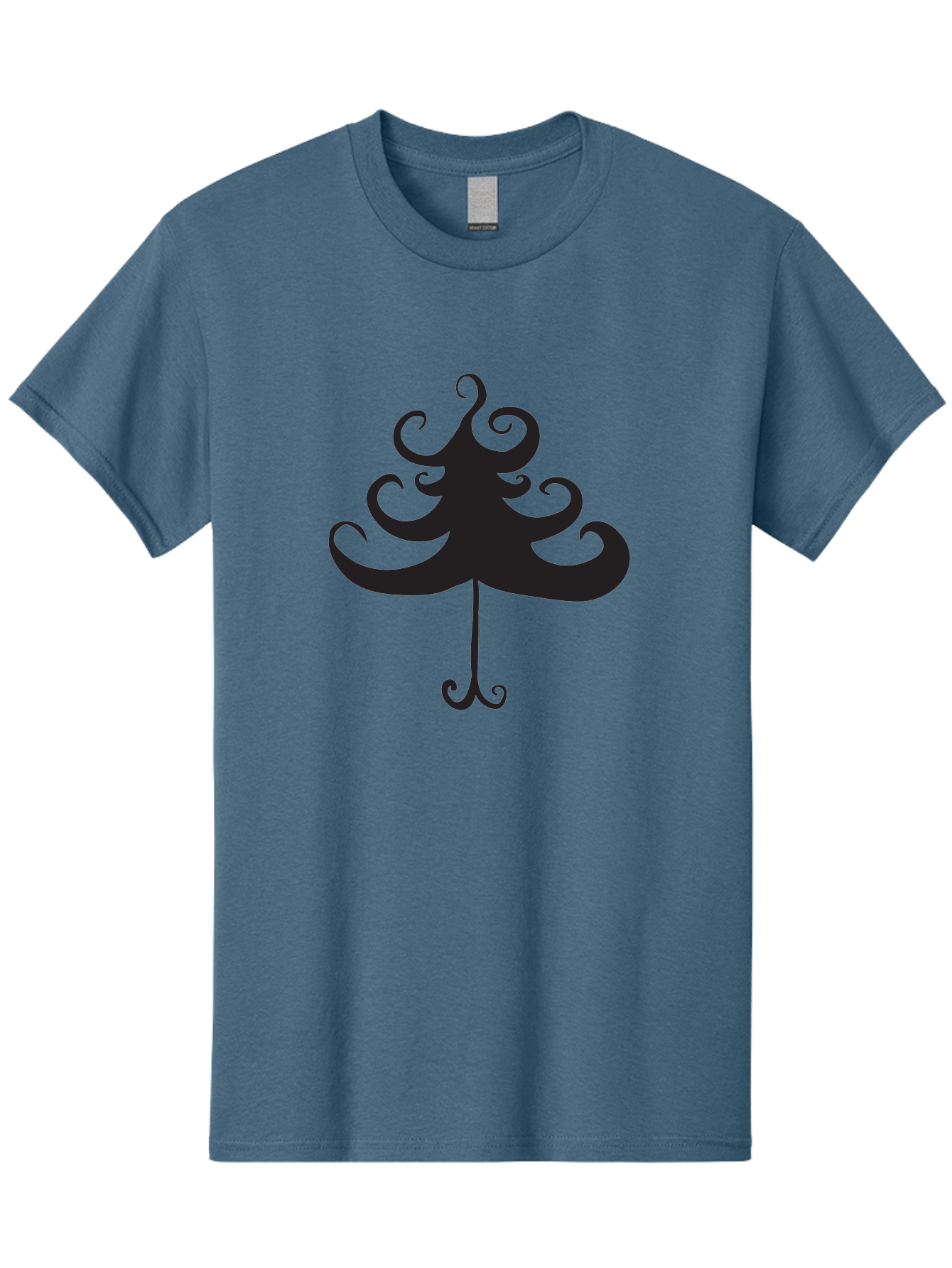 Christmas-Tree-Silhouette Men'S Graphic Tee, 100% Cotton, Comfortable Casual Summer Wear, Machine Washable, Christmas Tree Silhouette, Decorative Christmas Tree, Festive Holiday Symbol, Swirly Christmas Tree Design, Aac593 7