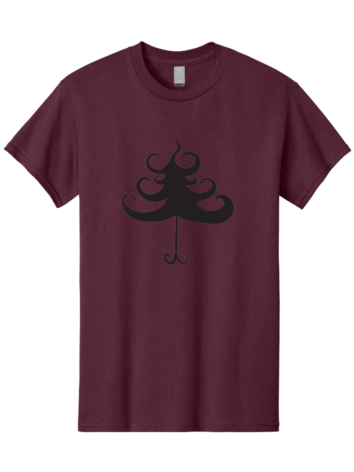 Christmas-Tree-Silhouette Men'S Graphic Tee, 100% Cotton, Comfortable Casual Summer Wear, Machine Washable, Christmas Tree Silhouette, Decorative Christmas Tree, Festive Holiday Symbol, Swirly Christmas Tree Design, Aac593 11