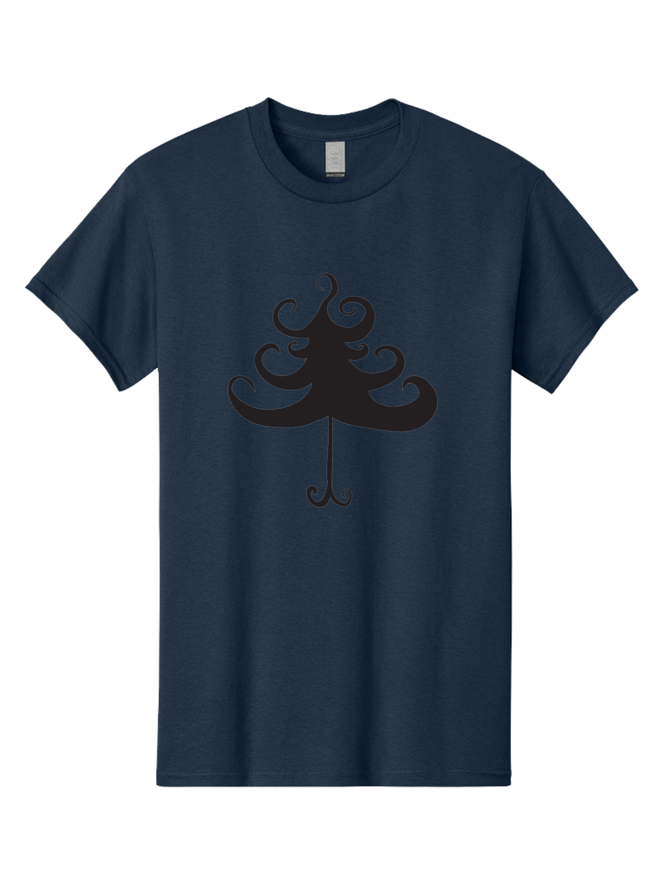 Christmas-Tree-Silhouette Men'S Graphic Tee, 100% Cotton, Comfortable Casual Summer Wear, Machine Washable, Christmas Tree Silhouette, Decorative Christmas Tree, Festive Holiday Symbol, Swirly Christmas Tree Design, Aac593 21