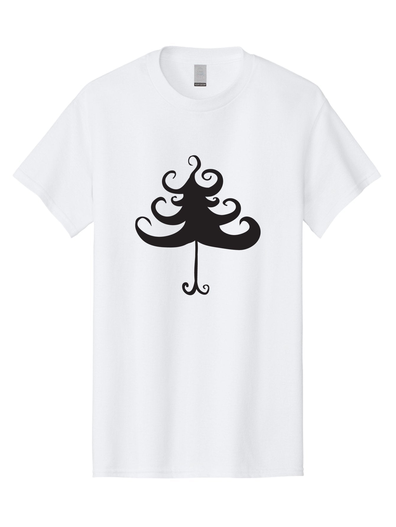 Christmas-Tree-Silhouette Men'S Graphic Tee, 100% Cotton, Comfortable Casual Summer Wear, Machine Washable, Christmas Tree Silhouette, Decorative Christmas Tree, Festive Holiday Symbol, Swirly Christmas Tree Design, Aac593 12