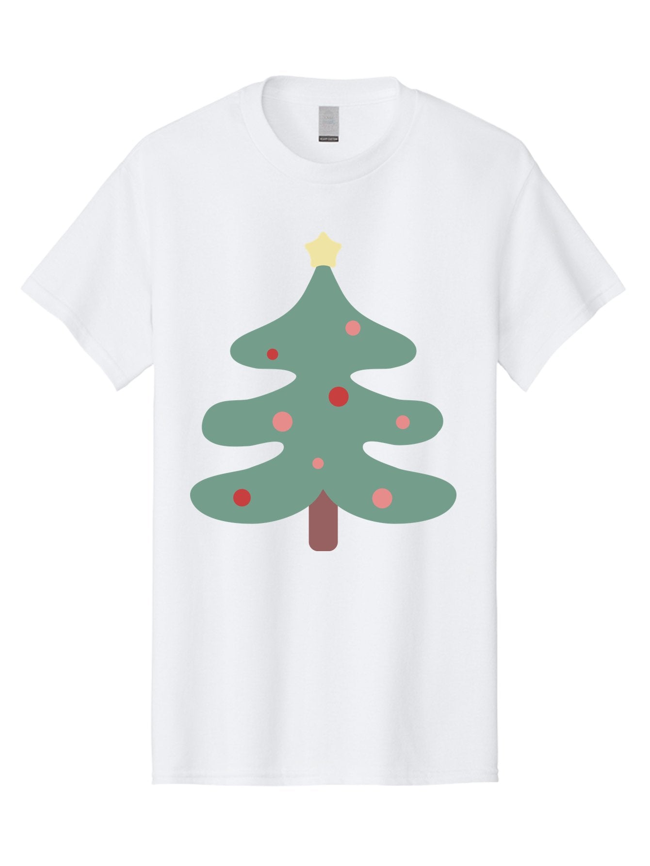 Christmas-Tree Men'S Graphic Tee, 100% Cotton, Comfortable Casual Summer Wear, Machine Washable, Christmas Tree, Festive Decorations, Red Ornaments, Pink Baubles, Star Topper, Holiday Cheer, Winter Wonderland, Cartoon Style, Simple Design, Aac594 12