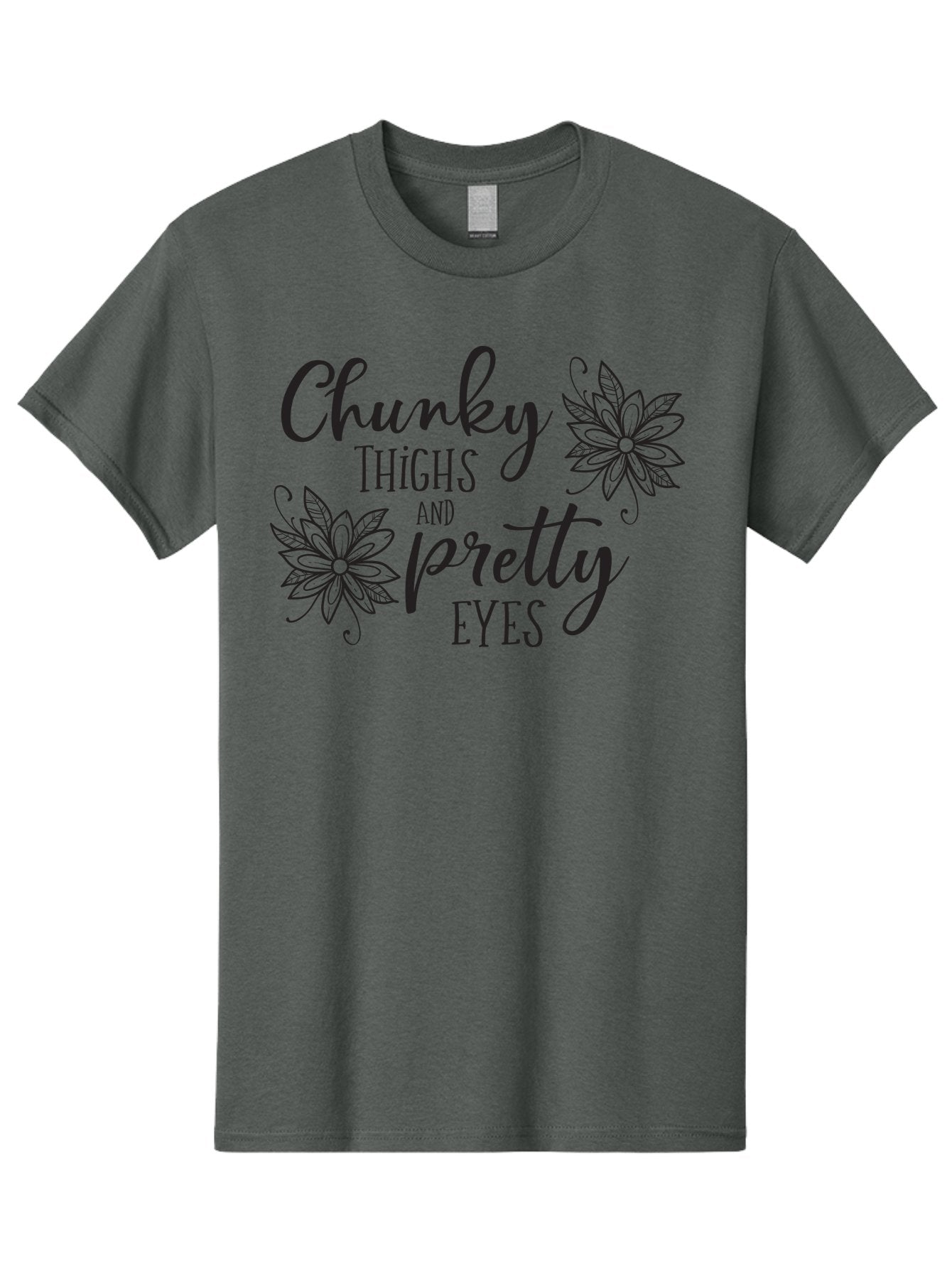 Chunky-Thighs-And-Pretty-Eyes Men'S Graphic Tee, 100% Cotton, Comfortable Casual Summer Wear, Machine Washable, Positive Affirmation, Body Positivity, Self Love, Empowerment, Quote, Inspirational Quote, Motivational Quote, Black Text, Aac595 15