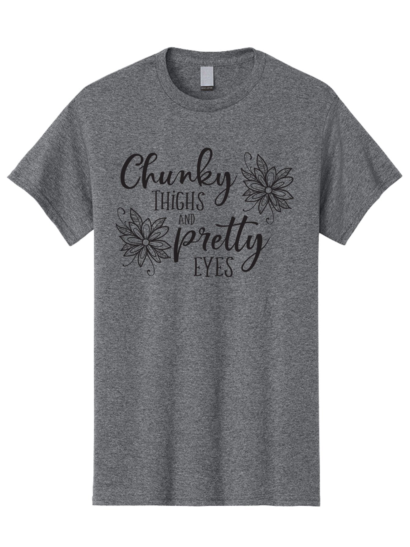 Chunky-Thighs-And-Pretty-Eyes Men'S Graphic Tee, 100% Cotton, Comfortable Casual Summer Wear, Machine Washable, Positive Affirmation, Body Positivity, Self Love, Empowerment, Quote, Inspirational Quote, Motivational Quote, Black Text, Aac595 6
