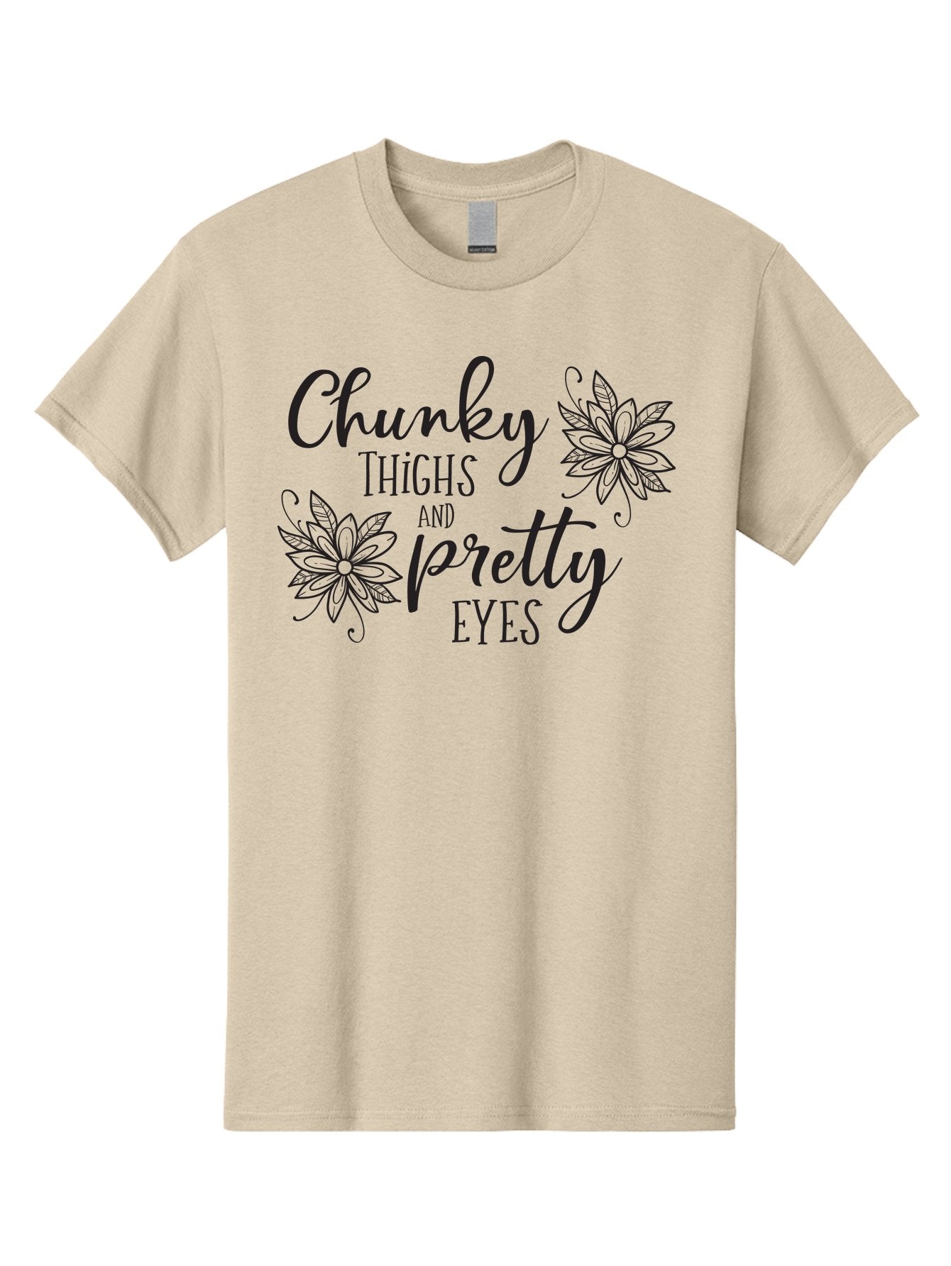 Chunky-Thighs-And-Pretty-Eyes Men'S Graphic Tee, 100% Cotton, Comfortable Casual Summer Wear, Machine Washable, Positive Affirmation, Body Positivity, Self Love, Empowerment, Quote, Inspirational Quote, Motivational Quote, Black Text, Aac595 14