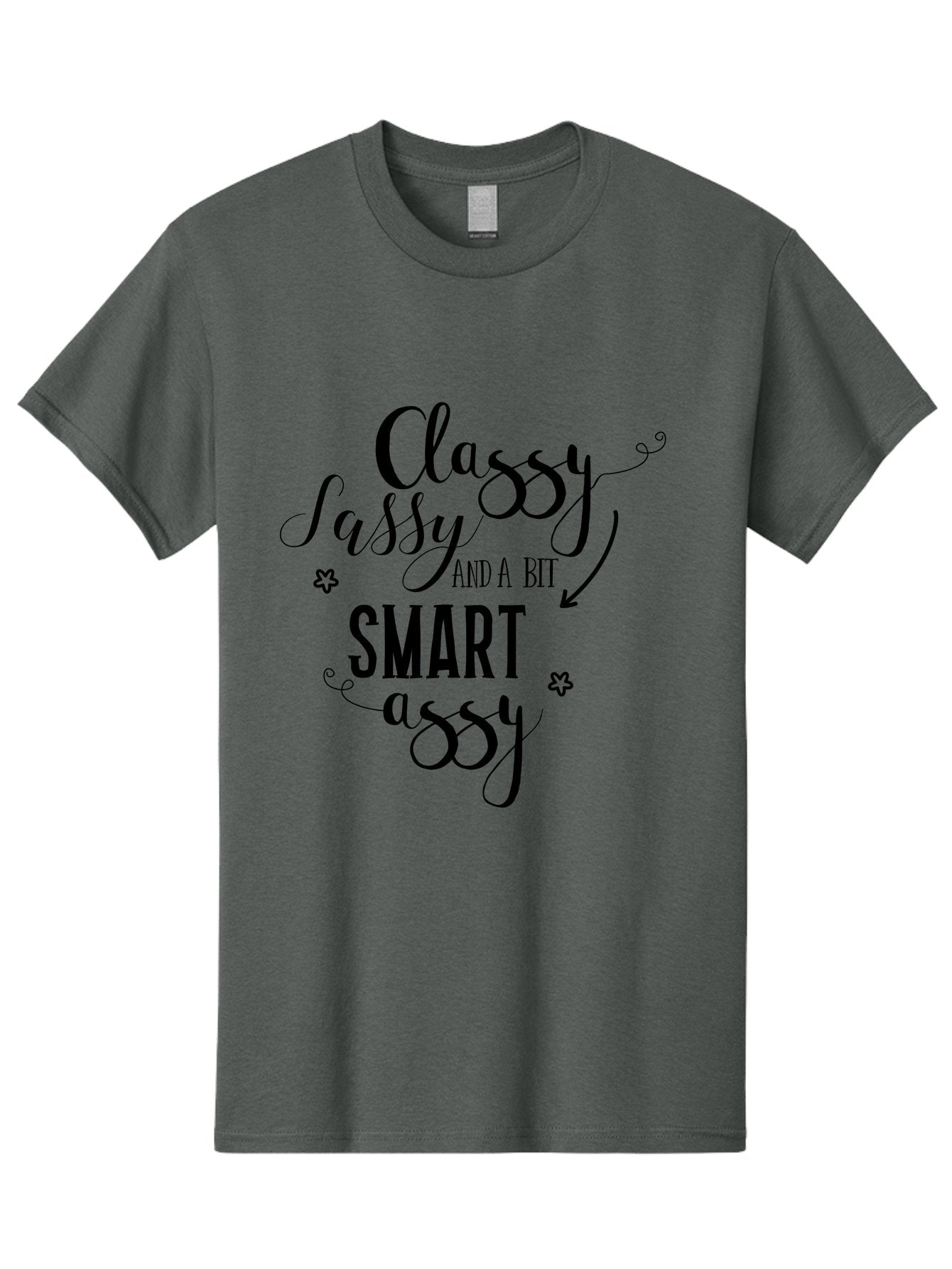 Classy-Sassy-And-A-Bit-Smart-Assy Men'S Graphic Tee, 100% Cotton, Comfortable Casual Summer Wear, Machine Washable, Classy Sassy, Smart Assy, Sassy Quotes, Funny Phrases, Sassy Sayings, Witty Humor, Trendy Typography, Inspirational Words Aac596 5