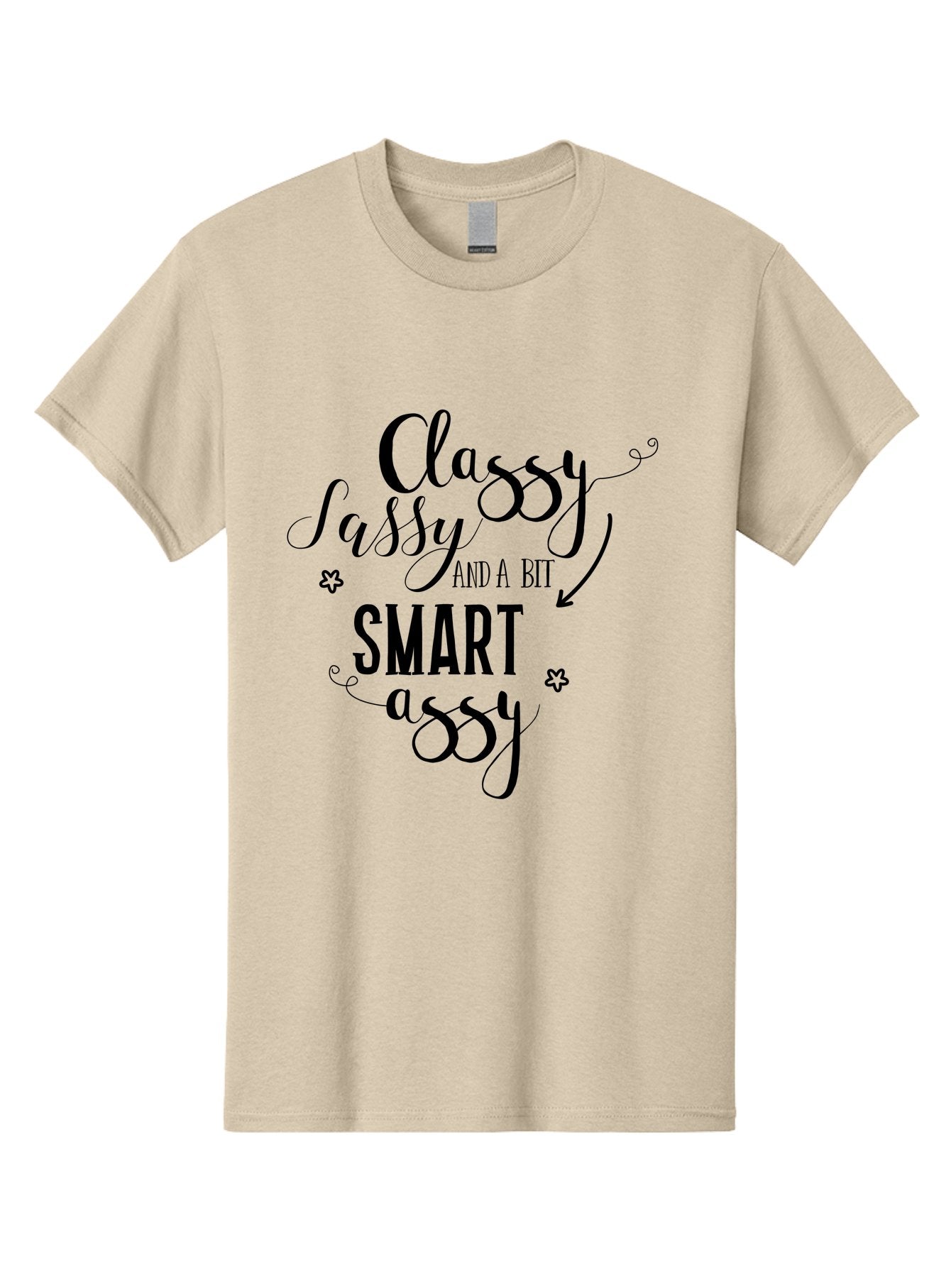 Classy-Sassy-And-A-Bit-Smart-Assy Men'S Graphic Tee, 100% Cotton, Comfortable Casual Summer Wear, Machine Washable, Classy Sassy, Smart Assy, Sassy Quotes, Funny Phrases, Sassy Sayings, Witty Humor, Trendy Typography, Inspirational Words Aac596 7