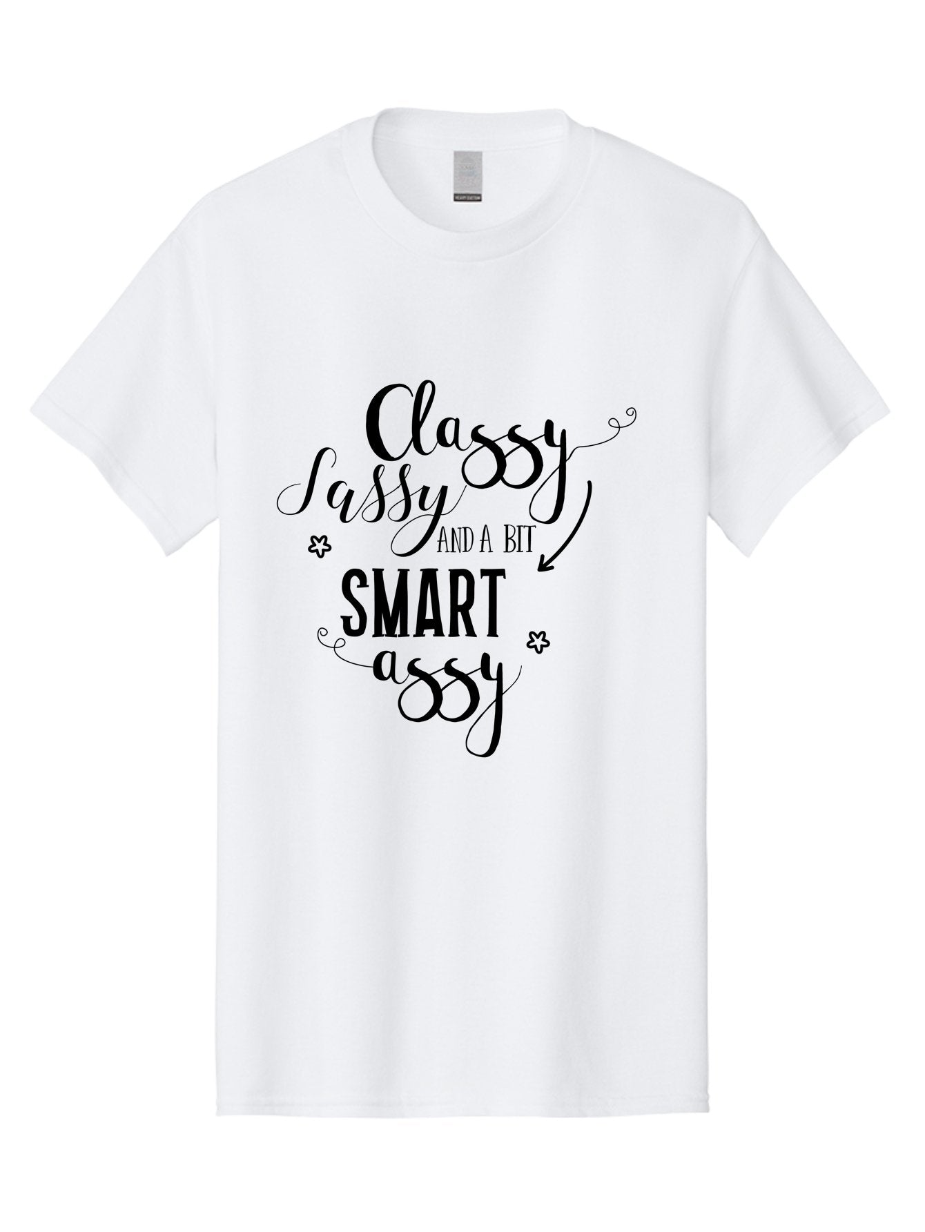 Classy-Sassy-And-A-Bit-Smart-Assy Men'S Graphic Tee, 100% Cotton, Comfortable Casual Summer Wear, Machine Washable, Classy Sassy, Smart Assy, Sassy Quotes, Funny Phrases, Sassy Sayings, Witty Humor, Trendy Typography, Inspirational Words Aac596 10