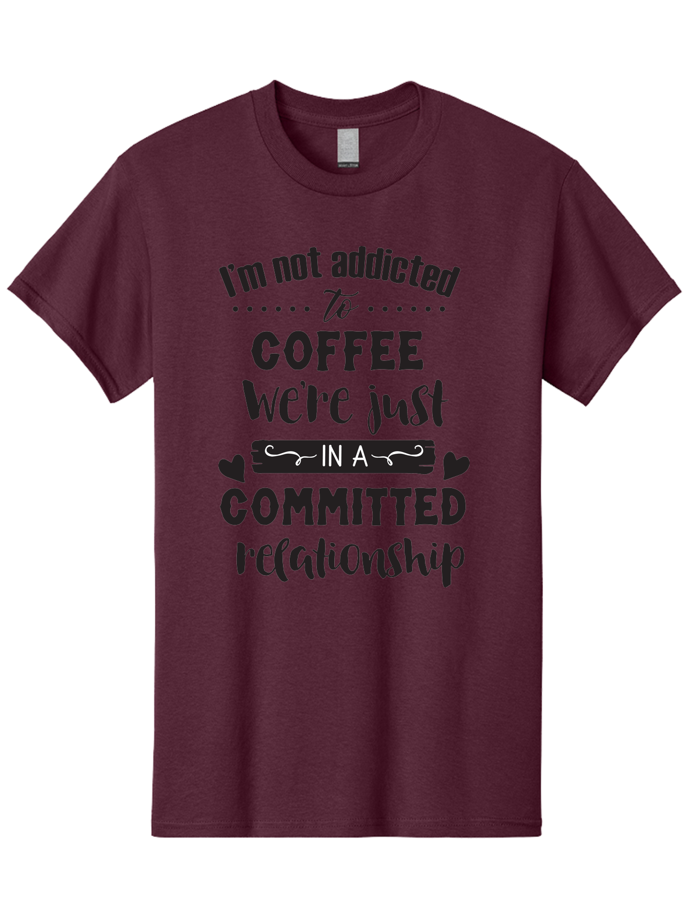 Coffee-Commitment Men'S Graphic Tee, 100% Cotton, Comfortable Casual Summer Wear, Machine Washable, Love For Coffee, Coffee Addiction, Committed Relationship, Coffee Humor, Funny Quote, Coffee Lover, Coffee Quote, Coffee Obsession, Aac599 9