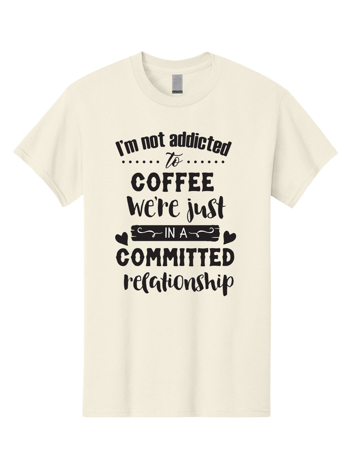 Coffee-Commitment Men'S Graphic Tee, 100% Cotton, Comfortable Casual Summer Wear, Machine Washable, Love For Coffee, Coffee Addiction, Committed Relationship, Coffee Humor, Funny Quote, Coffee Lover, Coffee Quote, Coffee Obsession, Aac599