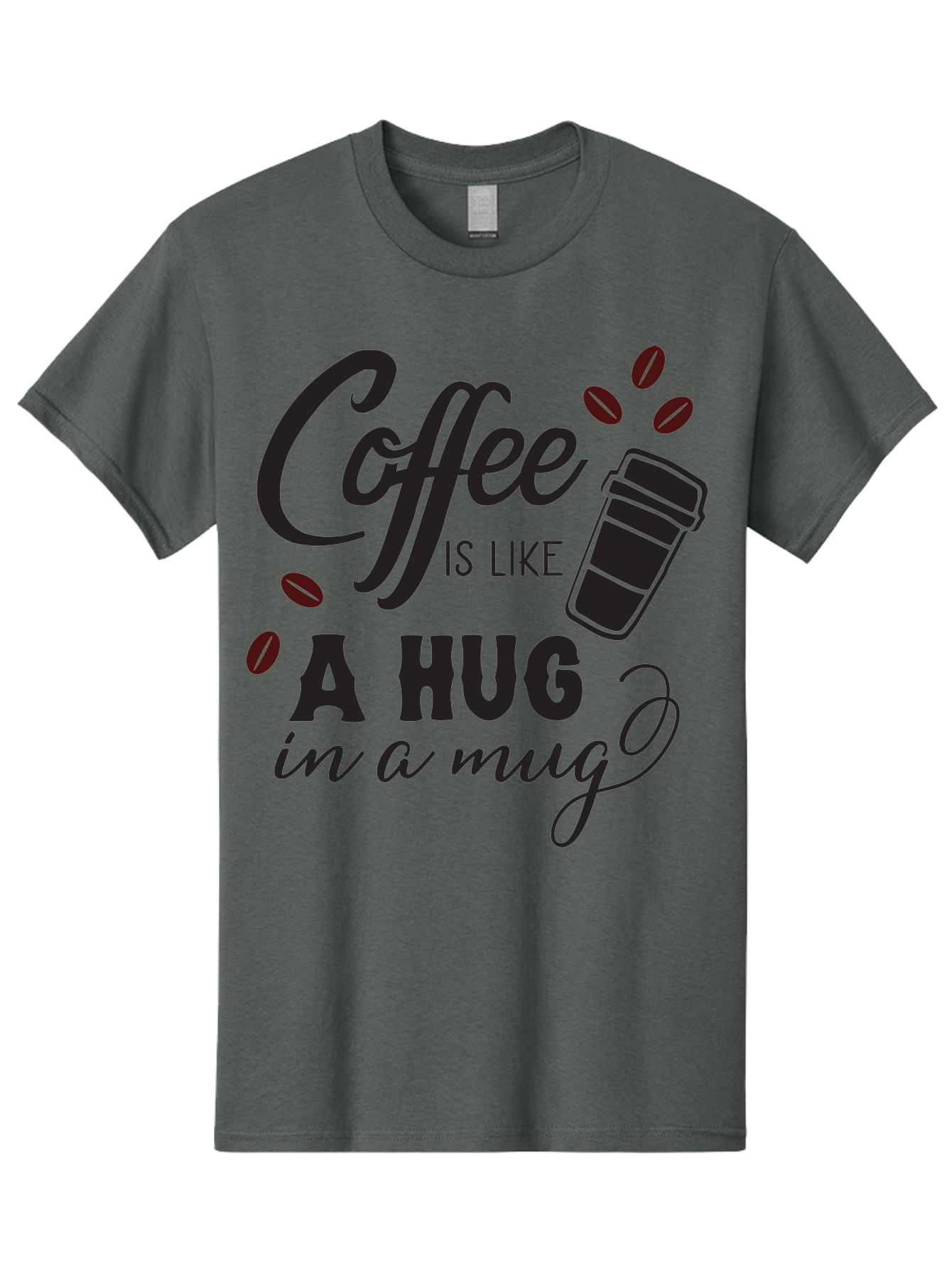 Coffee-Is-Like-A-Hug-In-A-Mug Men'S Graphic Tee, 100% Cotton, Comfortable Casual Summer Wear, Machine Washable, Coffee Quote, Coffee Love, Coffee Lover, Coffee In A Mug, Coffee Is Life, Coffee Is Like A Hug Aac602 21