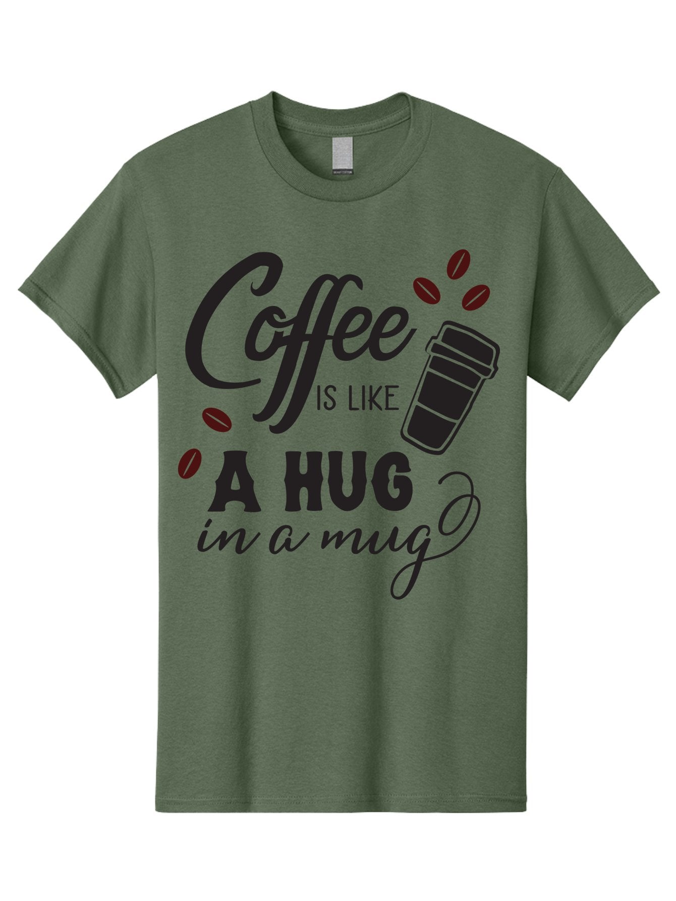 Coffee-Is-Like-A-Hug-In-A-Mug Men'S Graphic Tee, 100% Cotton, Comfortable Casual Summer Wear, Machine Washable, Coffee Quote, Coffee Love, Coffee Lover, Coffee In A Mug, Coffee Is Life, Coffee Is Like A Hug Aac602 11