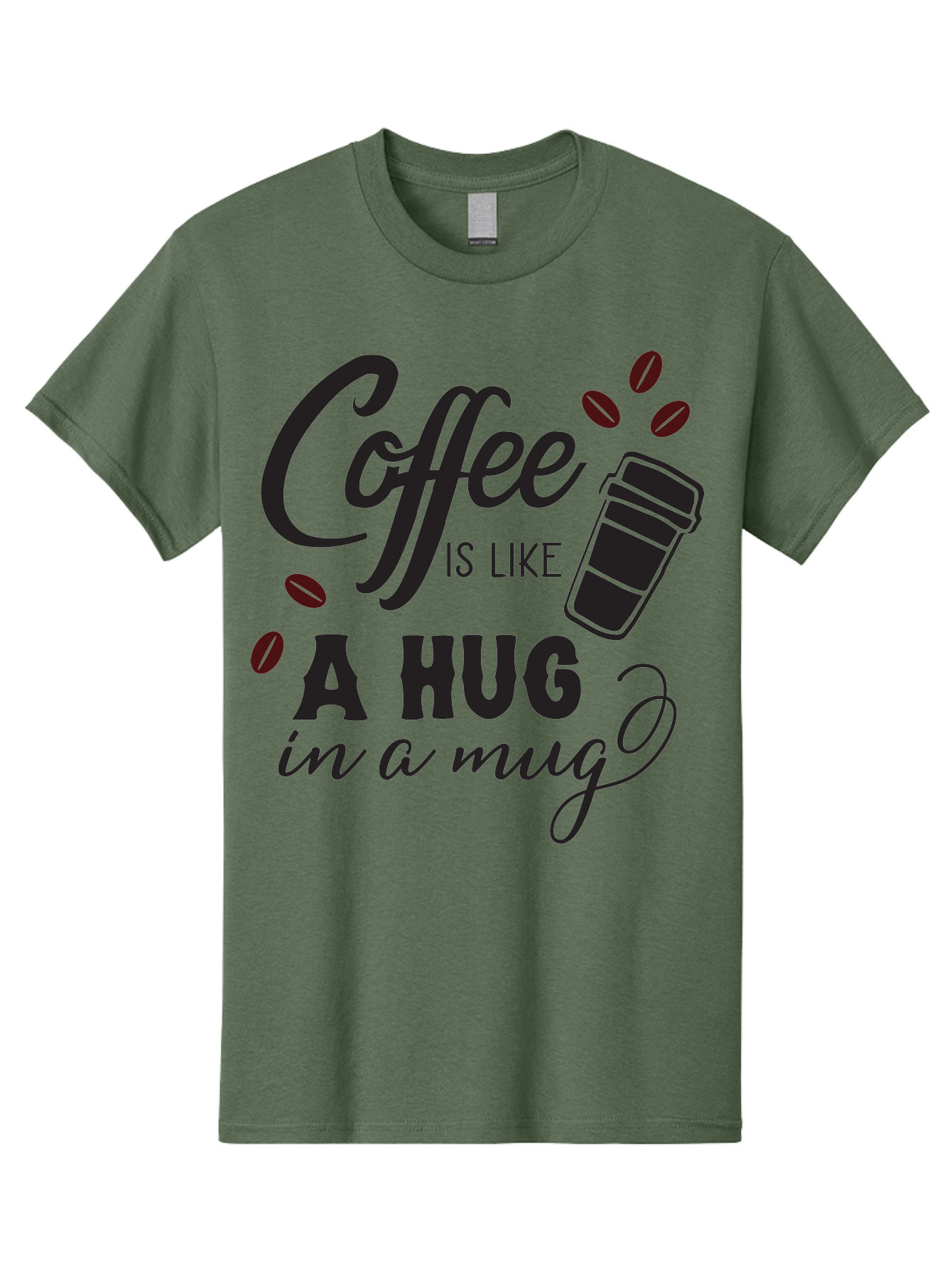 Coffee-Is-Like-A-Hug-In-A-Mug Men'S Graphic Tee, 100% Cotton, Comfortable Casual Summer Wear, Machine Washable, Coffee Quote, Coffee Love, Coffee Lover, Coffee In A Mug, Coffee Is Life, Coffee Is Like A Hug Aac602 7