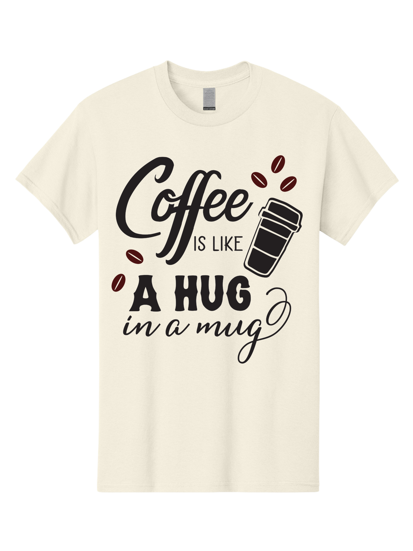 Coffee-Is-Like-A-Hug-In-A-Mug Men'S Graphic Tee, 100% Cotton, Comfortable Casual Summer Wear, Machine Washable, Coffee Quote, Coffee Love, Coffee Lover, Coffee In A Mug, Coffee Is Life, Coffee Is Like A Hug Aac602 23