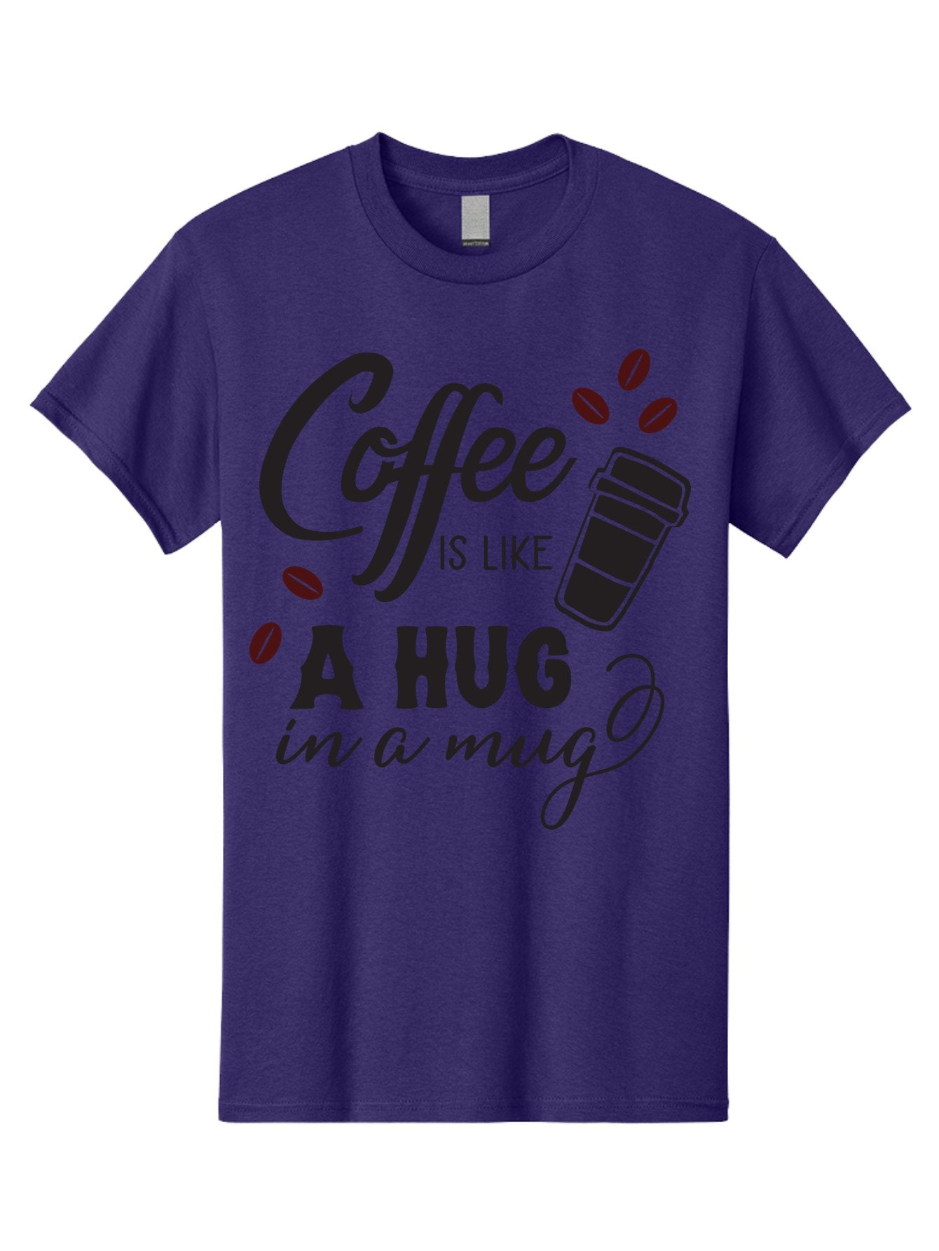 Coffee-Is-Like-A-Hug-In-A-Mug Men'S Graphic Tee, 100% Cotton, Comfortable Casual Summer Wear, Machine Washable, Coffee Quote, Coffee Love, Coffee Lover, Coffee In A Mug, Coffee Is Life, Coffee Is Like A Hug Aac602 6
