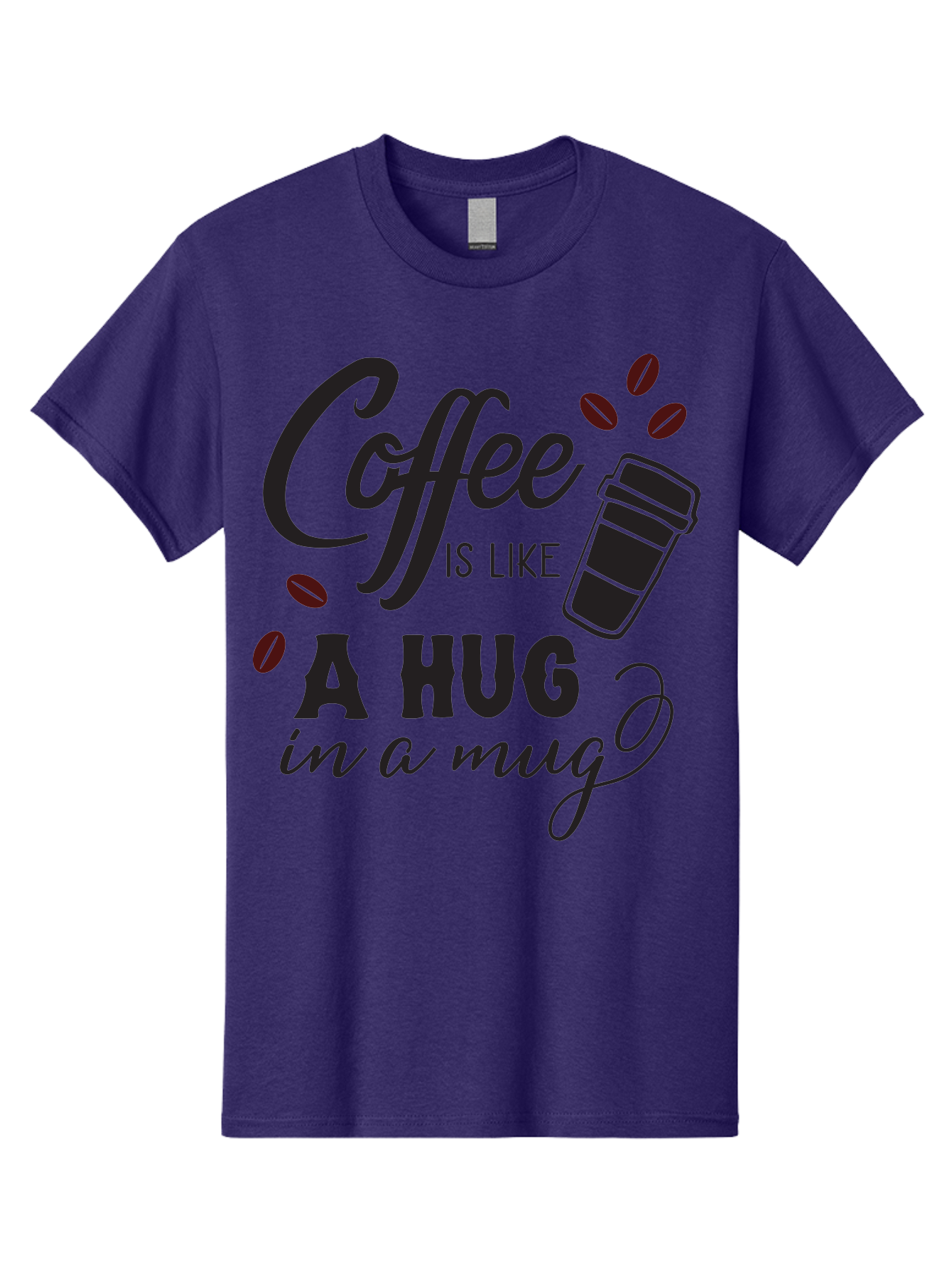 Coffee-Is-Like-A-Hug-In-A-Mug Men'S Graphic Tee, 100% Cotton, Comfortable Casual Summer Wear, Machine Washable, Coffee Quote, Coffee Love, Coffee Lover, Coffee In A Mug, Coffee Is Life, Coffee Is Like A Hug Aac602 13