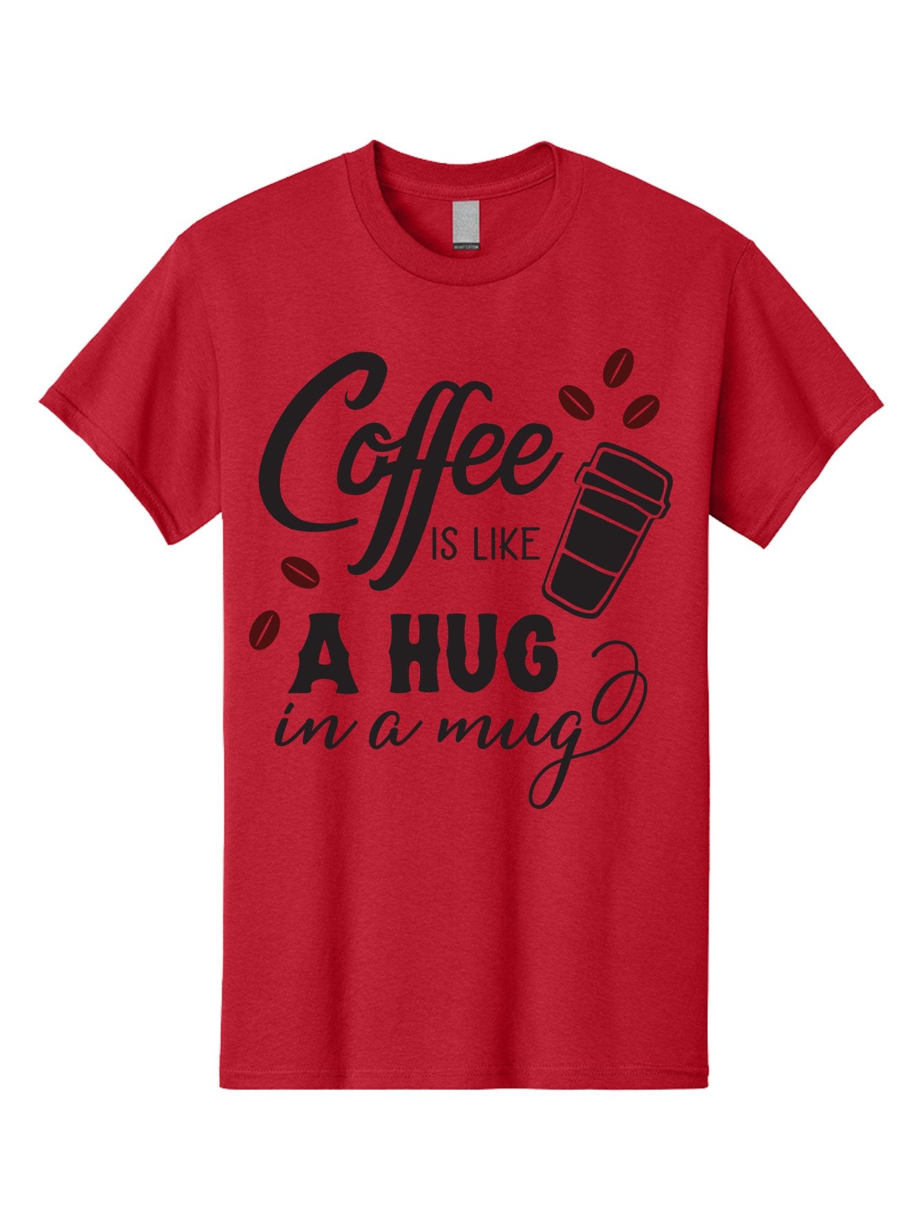 Coffee-Is-Like-A-Hug-In-A-Mug Men'S Graphic Tee, 100% Cotton, Comfortable Casual Summer Wear, Machine Washable, Coffee Quote, Coffee Love, Coffee Lover, Coffee In A Mug, Coffee Is Life, Coffee Is Like A Hug Aac602 10