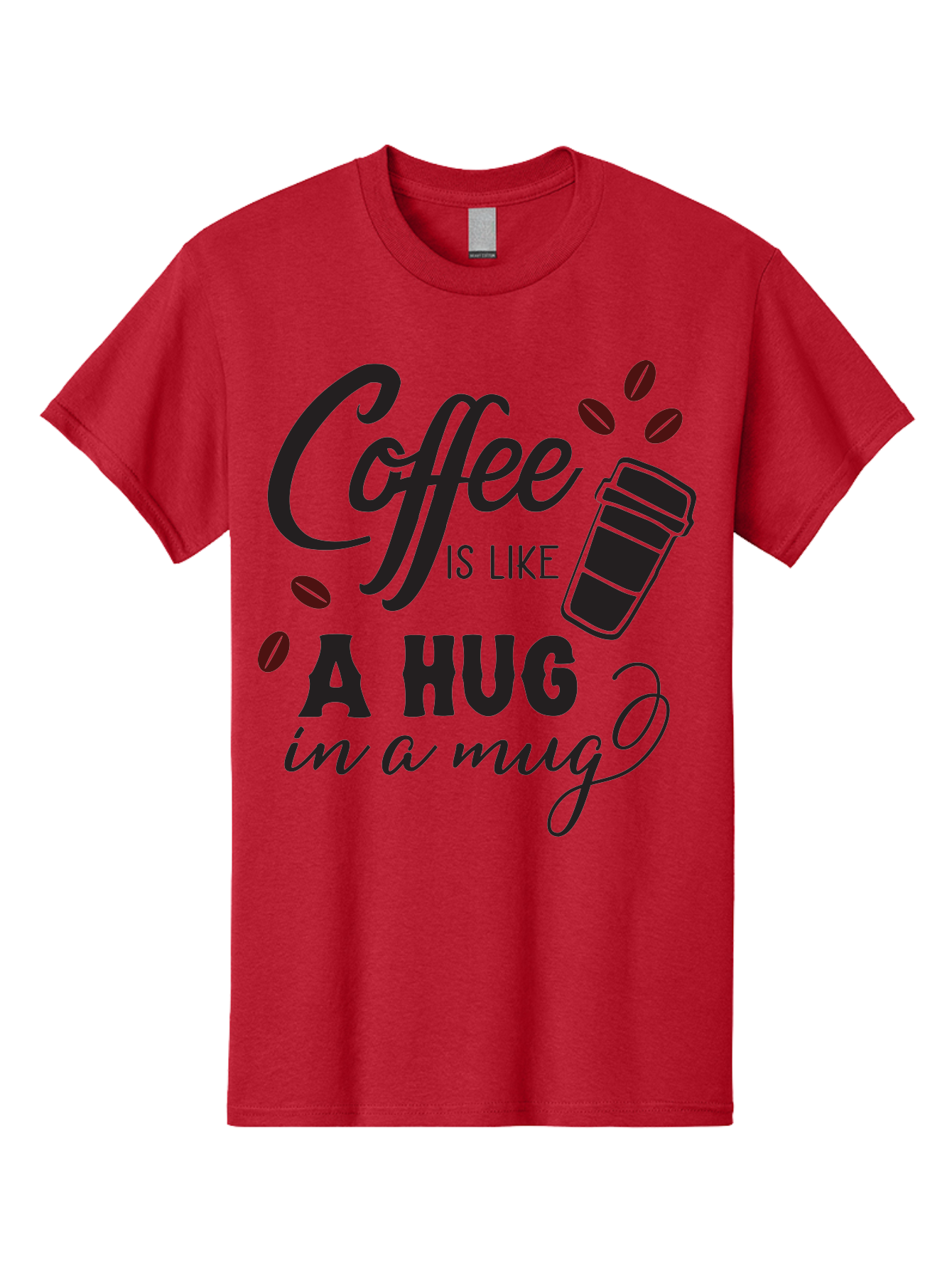 Coffee-Is-Like-A-Hug-In-A-Mug Men'S Graphic Tee, 100% Cotton, Comfortable Casual Summer Wear, Machine Washable, Coffee Quote, Coffee Love, Coffee Lover, Coffee In A Mug, Coffee Is Life, Coffee Is Like A Hug Aac602 27