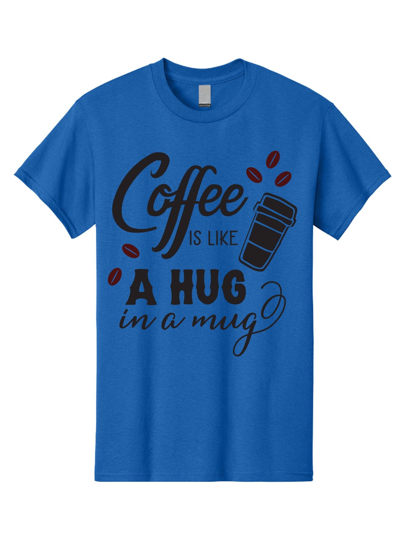 Coffee-Is-Like-A-Hug-In-A-Mug Men'S Graphic Tee, 100% Cotton, Comfortable Casual Summer Wear, Machine Washable, Coffee Quote, Coffee Love, Coffee Lover, Coffee In A Mug, Coffee Is Life, Coffee Is Like A Hug Aac602 7