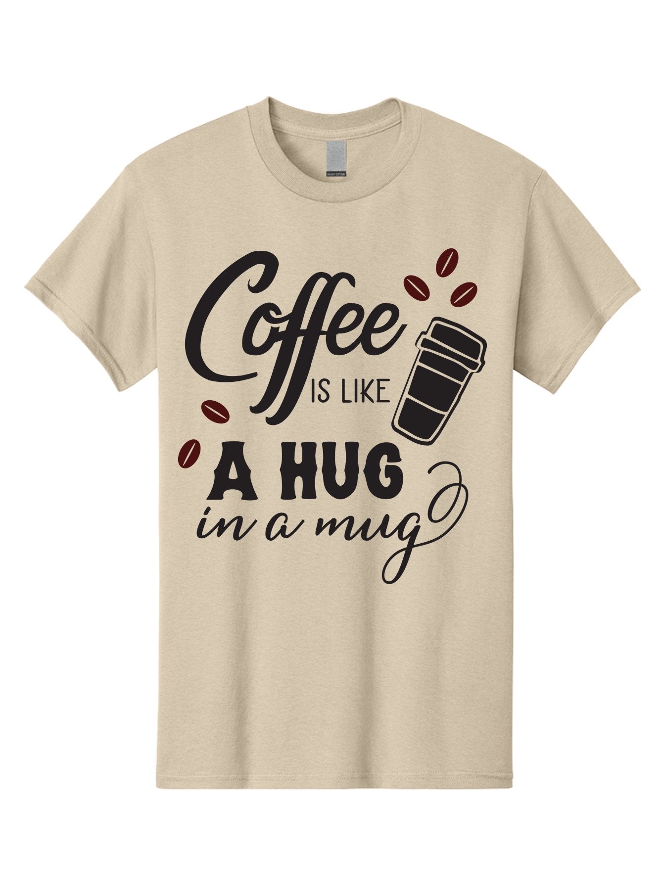 Coffee-Is-Like-A-Hug-In-A-Mug Men'S Graphic Tee, 100% Cotton, Comfortable Casual Summer Wear, Machine Washable, Coffee Quote, Coffee Love, Coffee Lover, Coffee In A Mug, Coffee Is Life, Coffee Is Like A Hug Aac602 14