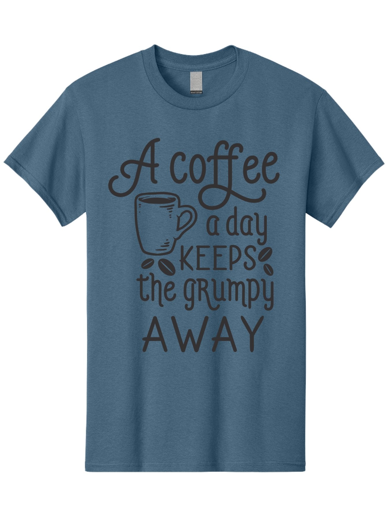 Coffee-Keeps-Grumpy-Away Men'S Graphic Tee, 100% Cotton, Comfortable Casual Summer Wear, Machine Washable, Coffee Quote, Coffee Lover, Coffee Humor, Daily Coffee, Grumpy Relief, Coffee Benefits, Morning Motivation Aac603