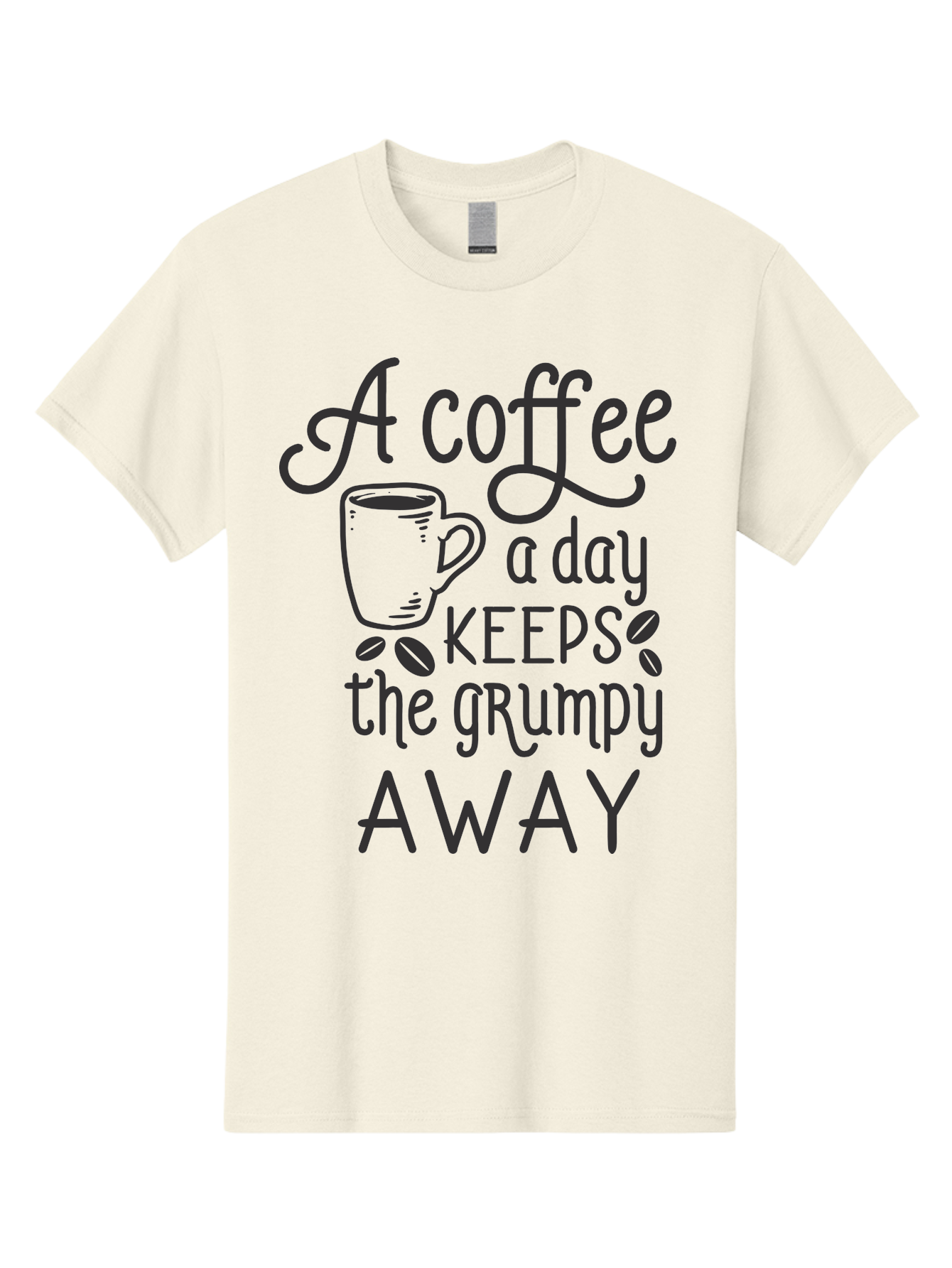 Coffee-Keeps-Grumpy-Away Men'S Graphic Tee, 100% Cotton, Comfortable Casual Summer Wear, Machine Washable, Coffee Quote, Coffee Lover, Coffee Humor, Daily Coffee, Grumpy Relief, Coffee Benefits, Morning Motivation Aac603 9