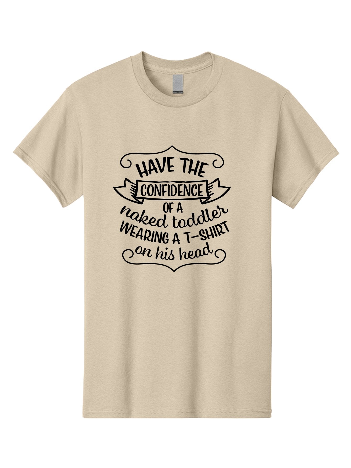 Confidence-Of-A-Naked-Toddler Men'S Graphic Tee, 100% Cotton, Comfortable Casual Summer Wear, Machine Washable, Funny Quote, Confidence Booster, Humorous Saying, Inspirational Phrase, Motivational Words, Quirky Design, Playful Typography, Aac607 11