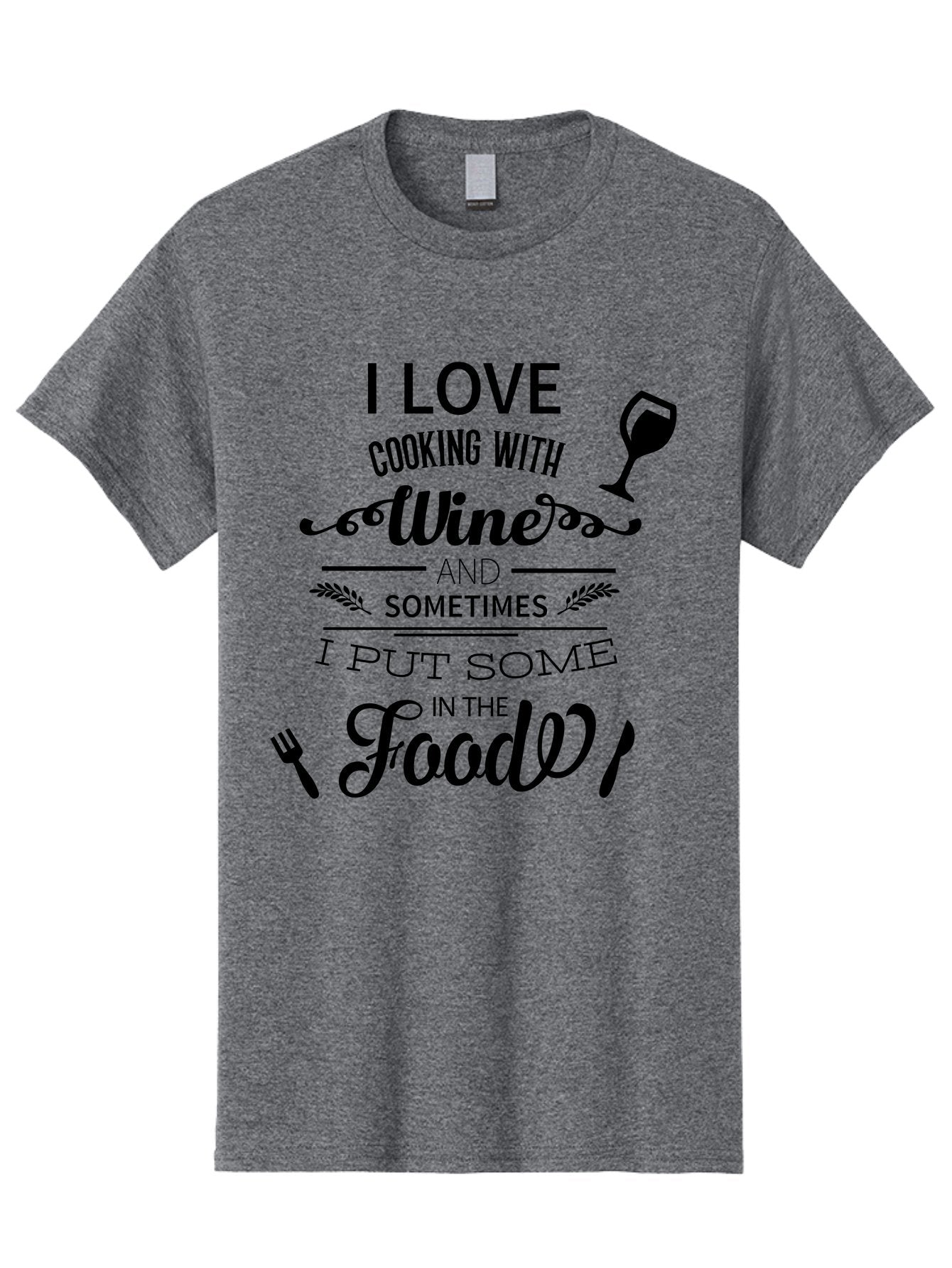 Cooking-With-Wine Men'S Graphic Tee, 100% Cotton, Comfortable Casual Summer Wear, Machine Washable, Cooking With Wine, Wine Quote, Funny Kitchen Humor, Wine Lover Gift, Culinary Arts, Kitchen Decor Inspiration, Chef'S Wit Aac608 4