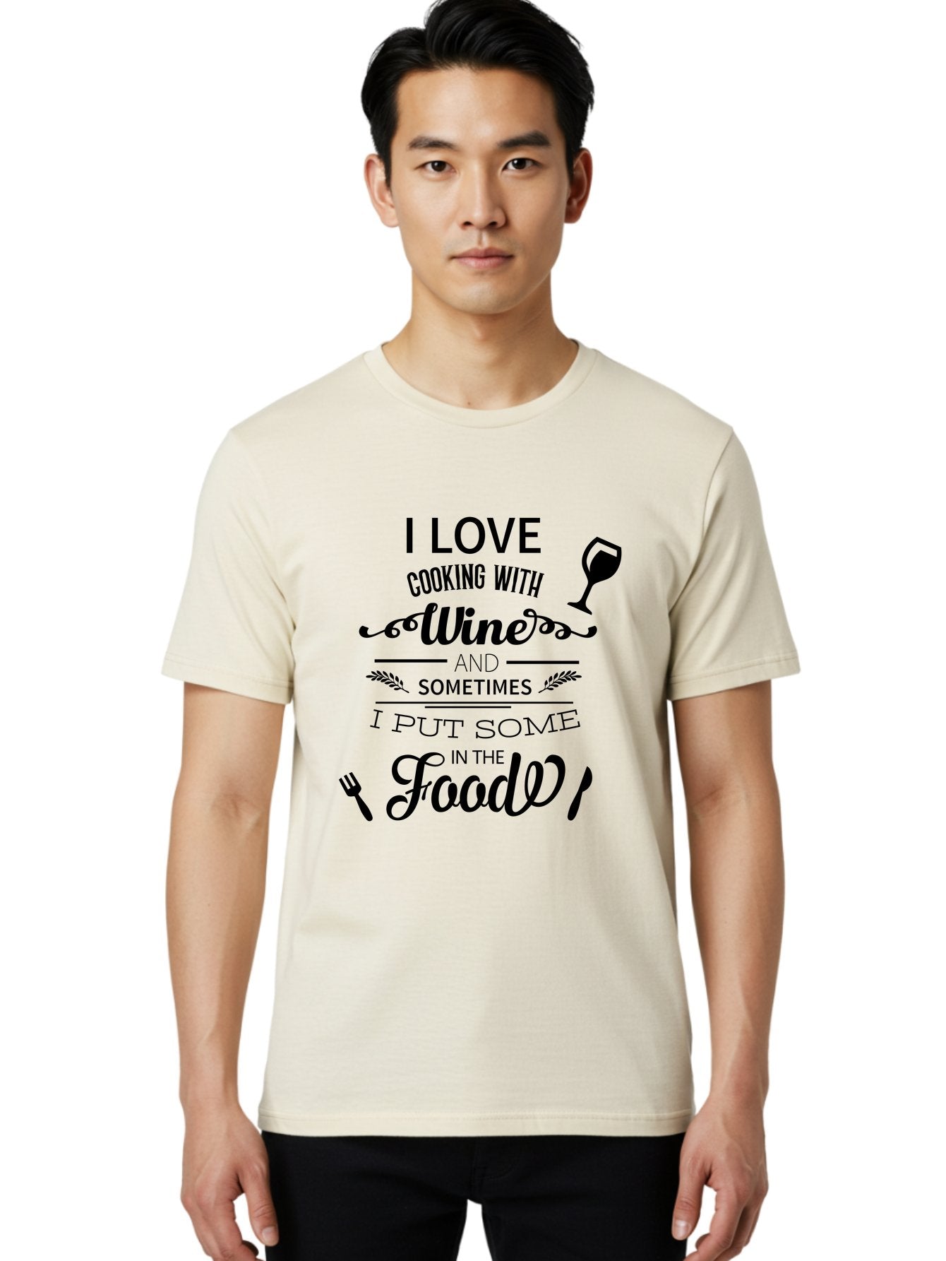 Cooking-With-Wine Men'S Graphic Tee, 100% Cotton, Comfortable Casual Summer Wear, Machine Washable, Cooking With Wine, Wine Quote, Funny Kitchen Humor, Wine Lover Gift, Culinary Arts, Kitchen Decor Inspiration, Chef'S Wit Aac608 24