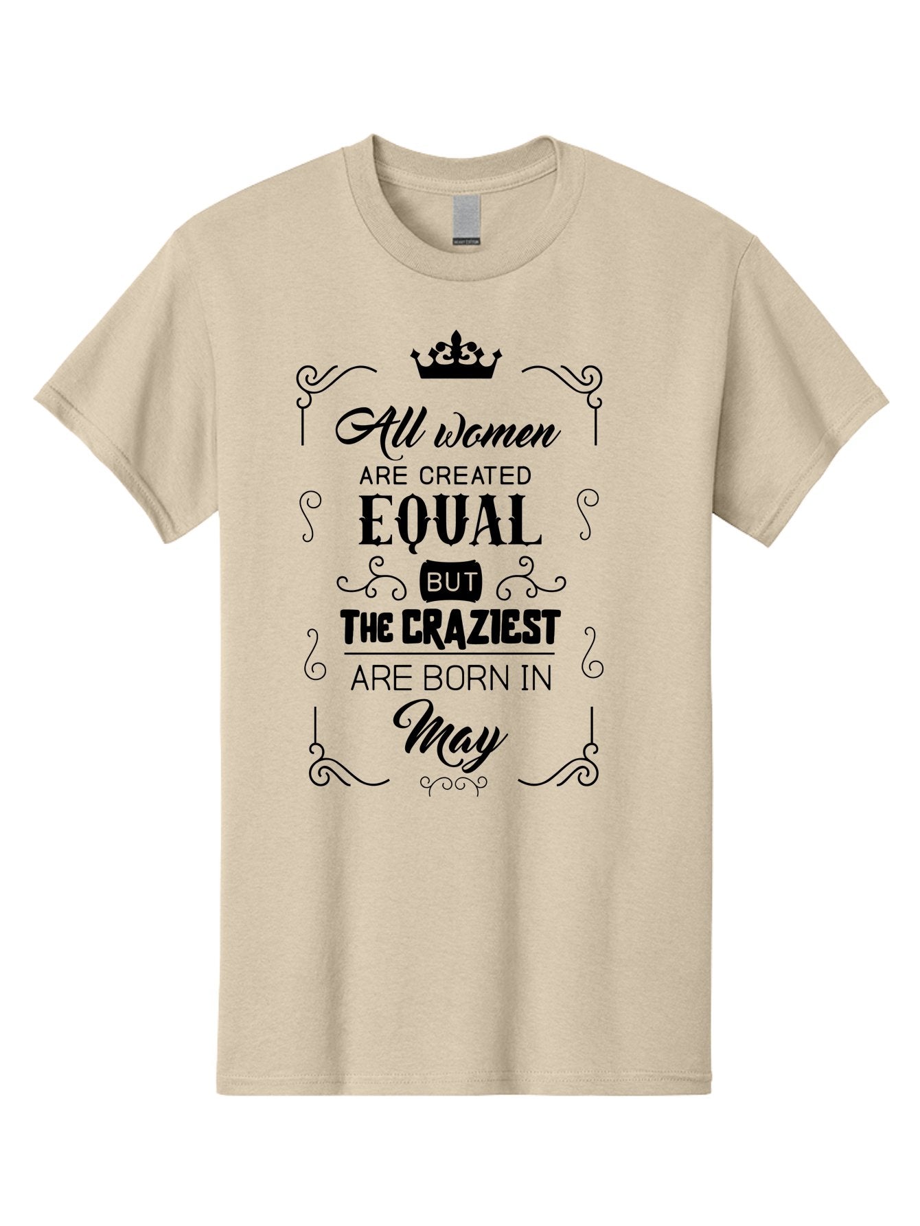 Craziest-Born-In-May Men'S Graphic Tee, 100% Cotton, Comfortable Casual Summer Wear, Machine Washable, Women Empowerment, Equal Rights, Crazy Women, May Birthdays, Quote Graphic, Feminist Quotes, Motivational Quotes, Crown Symbol, Aac609 6