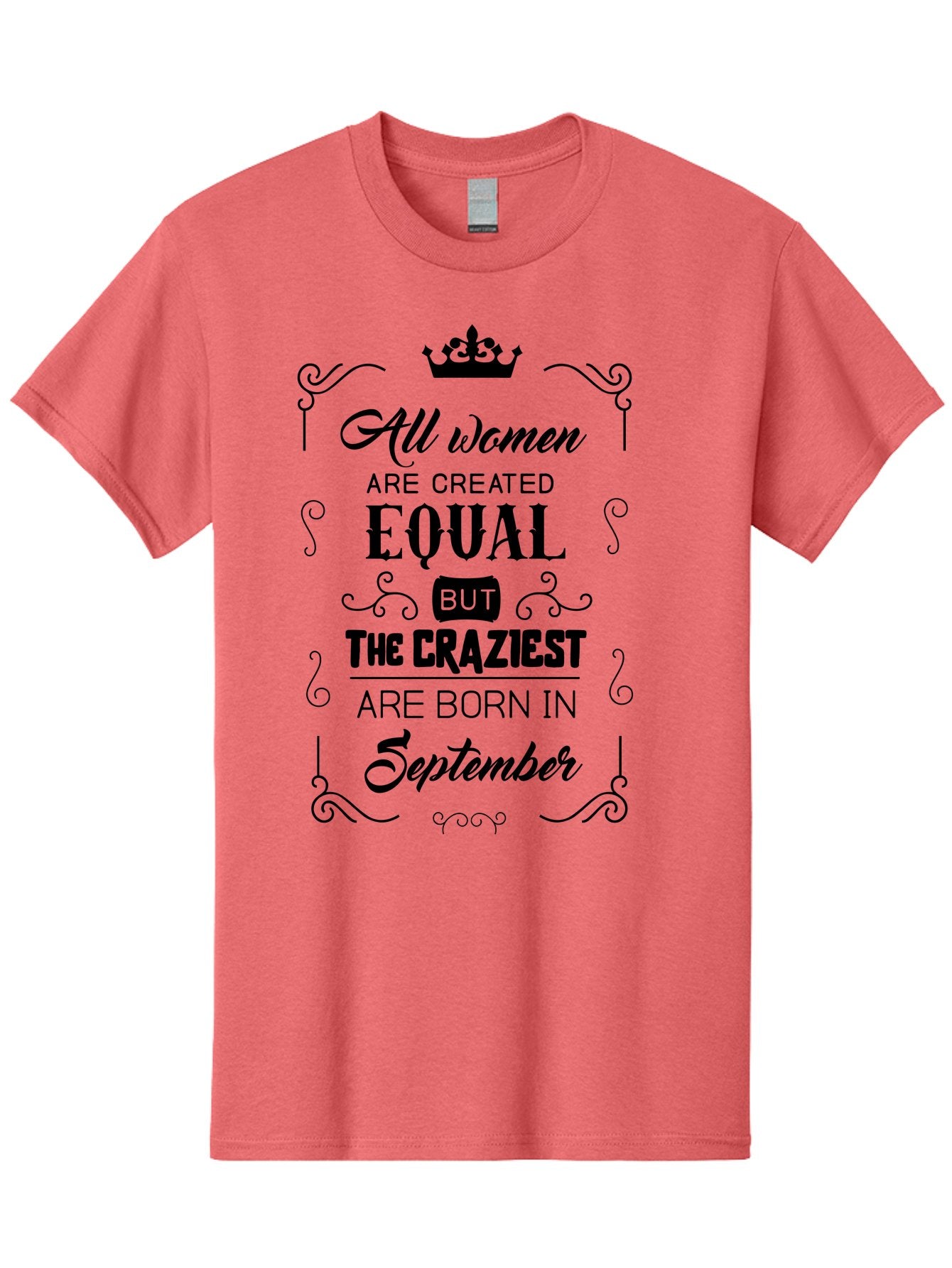 Craziest-Born-September Men'S Graphic Tee, 100% Cotton, Comfortable Casual Summer Wear, Machine Washable, Birth Month, September Born, Crazy Personality, Women'S Empowerment, Inspirational Quote, Funny Humor, Quirky Vibe, Equal But Different, Aac612 11
