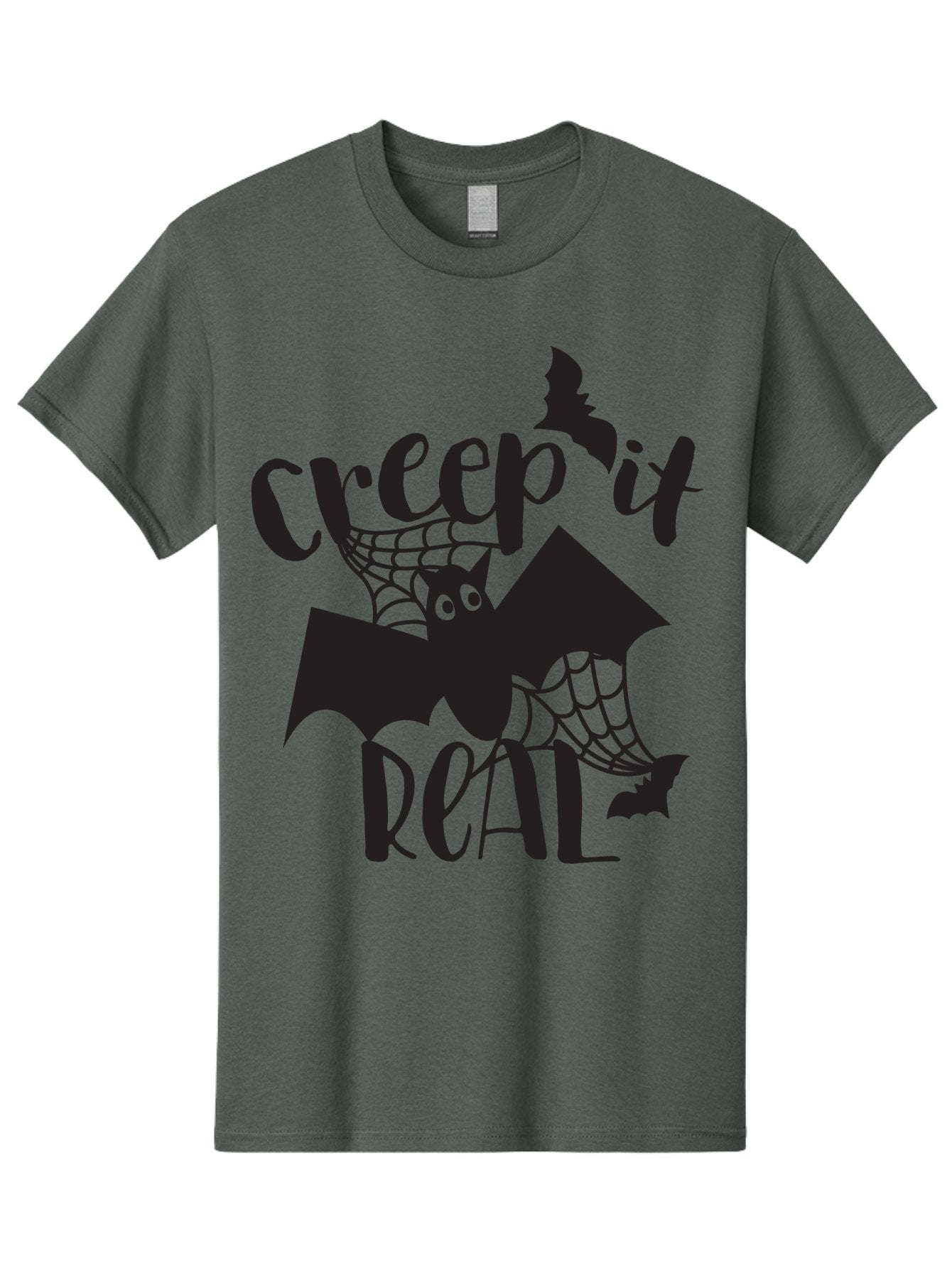 Creep-It-Real Men'S Graphic Tee, 100% Cotton, Comfortable Casual Summer Wear, Machine Washable, Halloween Graphics, Halloween Design, Creepy Bat, Spider Web, Halloween Theme, Spooky Atmosphere, Halloween Decoration, Creepy Eyes Aac614 6