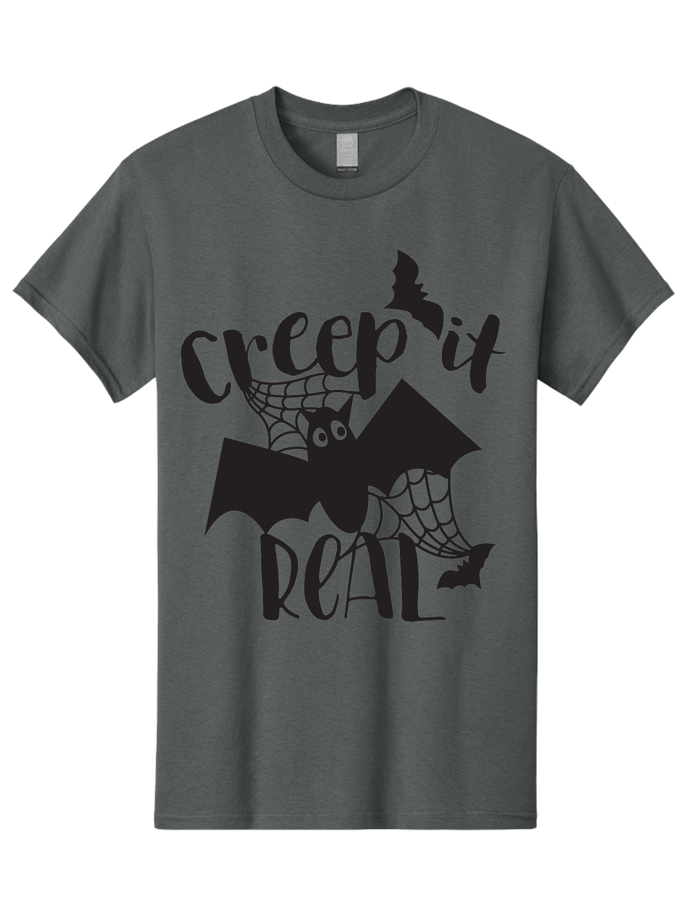 Creep-It-Real Men'S Graphic Tee, 100% Cotton, Comfortable Casual Summer Wear, Machine Washable, Halloween Graphics, Halloween Design, Creepy Bat, Spider Web, Halloween Theme, Spooky Atmosphere, Halloween Decoration, Creepy Eyes Aac614 13