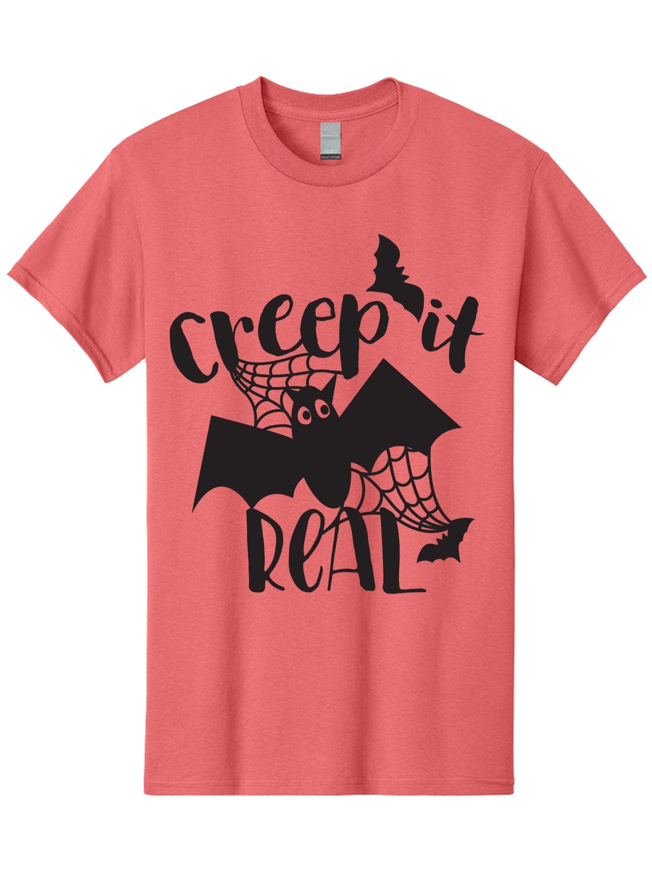 Creep-It-Real Men'S Graphic Tee, 100% Cotton, Comfortable Casual Summer Wear, Machine Washable, Halloween Graphics, Halloween Design, Creepy Bat, Spider Web, Halloween Theme, Spooky Atmosphere, Halloween Decoration, Creepy Eyes Aac614 8