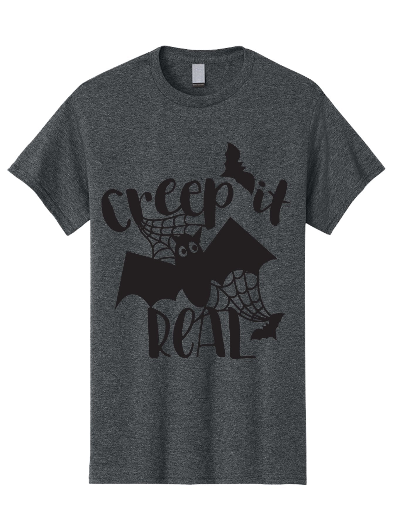 Creep-It-Real Men'S Graphic Tee, 100% Cotton, Comfortable Casual Summer Wear, Machine Washable, Halloween Graphics, Halloween Design, Creepy Bat, Spider Web, Halloween Theme, Spooky Atmosphere, Halloween Decoration, Creepy Eyes Aac614 10