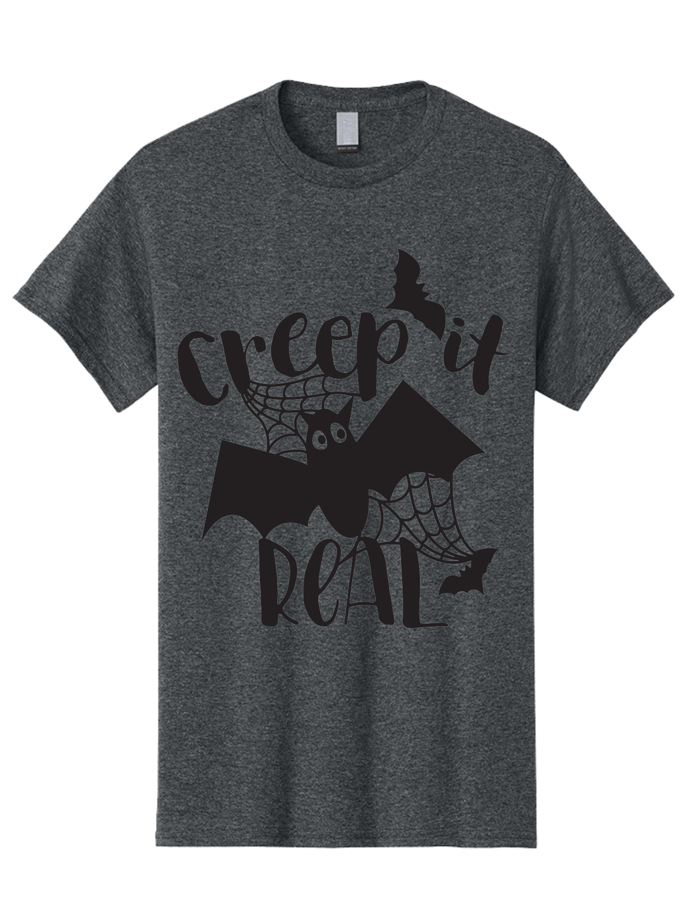 Creep-It-Real Men'S Graphic Tee, 100% Cotton, Comfortable Casual Summer Wear, Machine Washable, Halloween Graphics, Halloween Design, Creepy Bat, Spider Web, Halloween Theme, Spooky Atmosphere, Halloween Decoration, Creepy Eyes Aac614 27