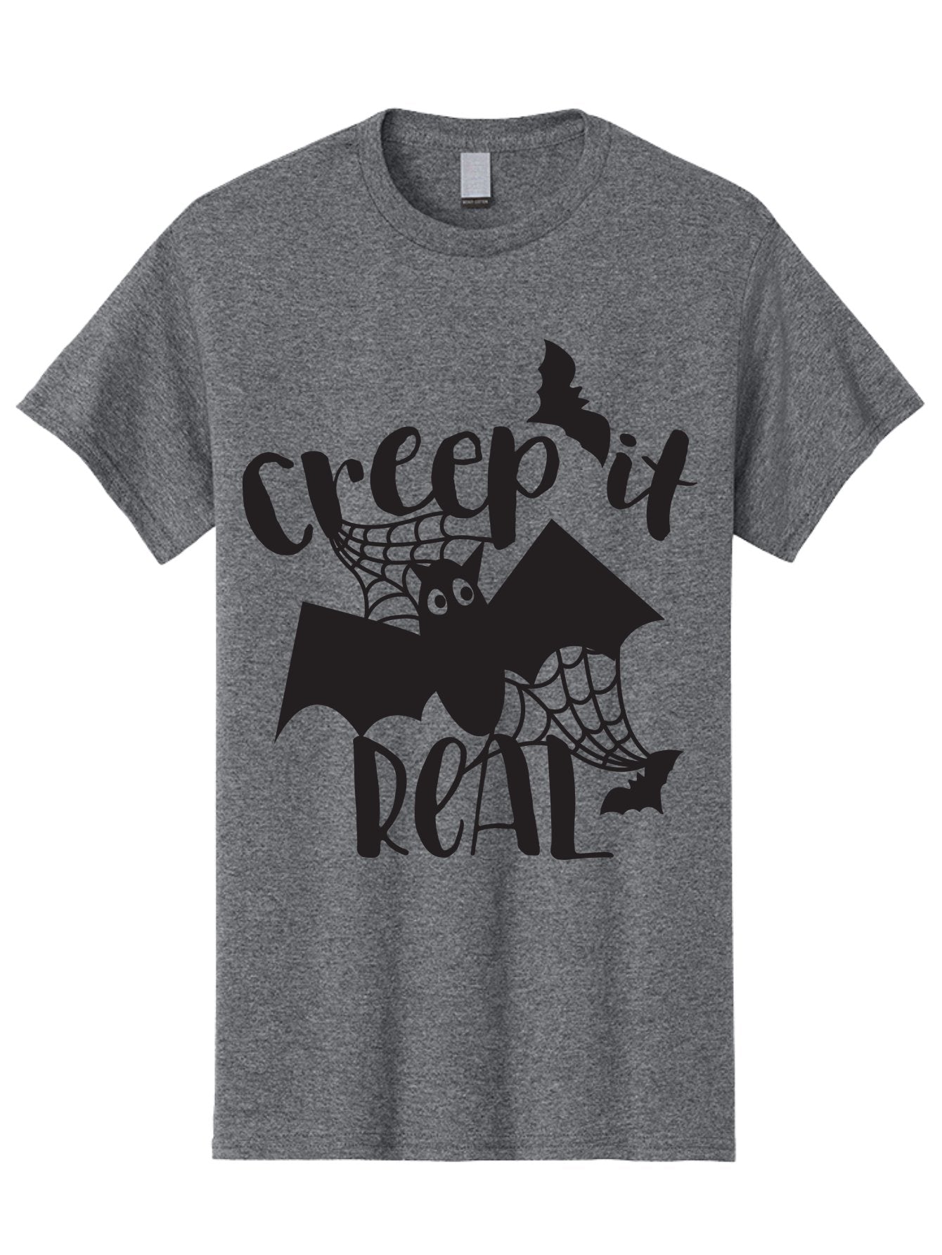 Creep-It-Real Men'S Graphic Tee, 100% Cotton, Comfortable Casual Summer Wear, Machine Washable, Halloween Graphics, Halloween Design, Creepy Bat, Spider Web, Halloween Theme, Spooky Atmosphere, Halloween Decoration, Creepy Eyes Aac614 12