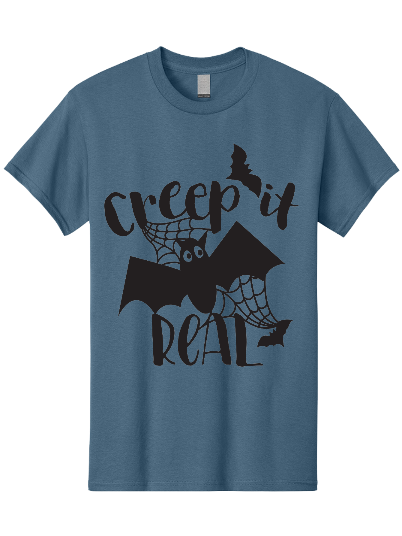 Creep-It-Real Men'S Graphic Tee, 100% Cotton, Comfortable Casual Summer Wear, Machine Washable, Halloween Graphics, Halloween Design, Creepy Bat, Spider Web, Halloween Theme, Spooky Atmosphere, Halloween Decoration, Creepy Eyes Aac614 17