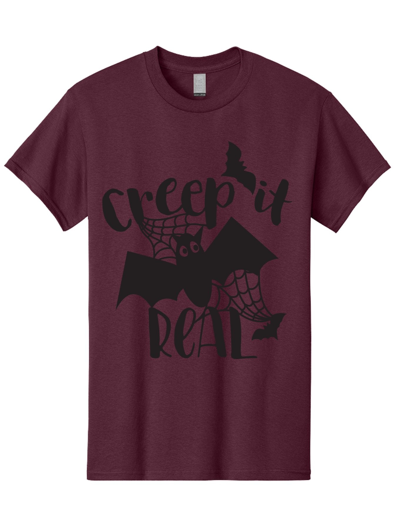 Creep-It-Real Men'S Graphic Tee, 100% Cotton, Comfortable Casual Summer Wear, Machine Washable, Halloween Graphics, Halloween Design, Creepy Bat, Spider Web, Halloween Theme, Spooky Atmosphere, Halloween Decoration, Creepy Eyes Aac614 5