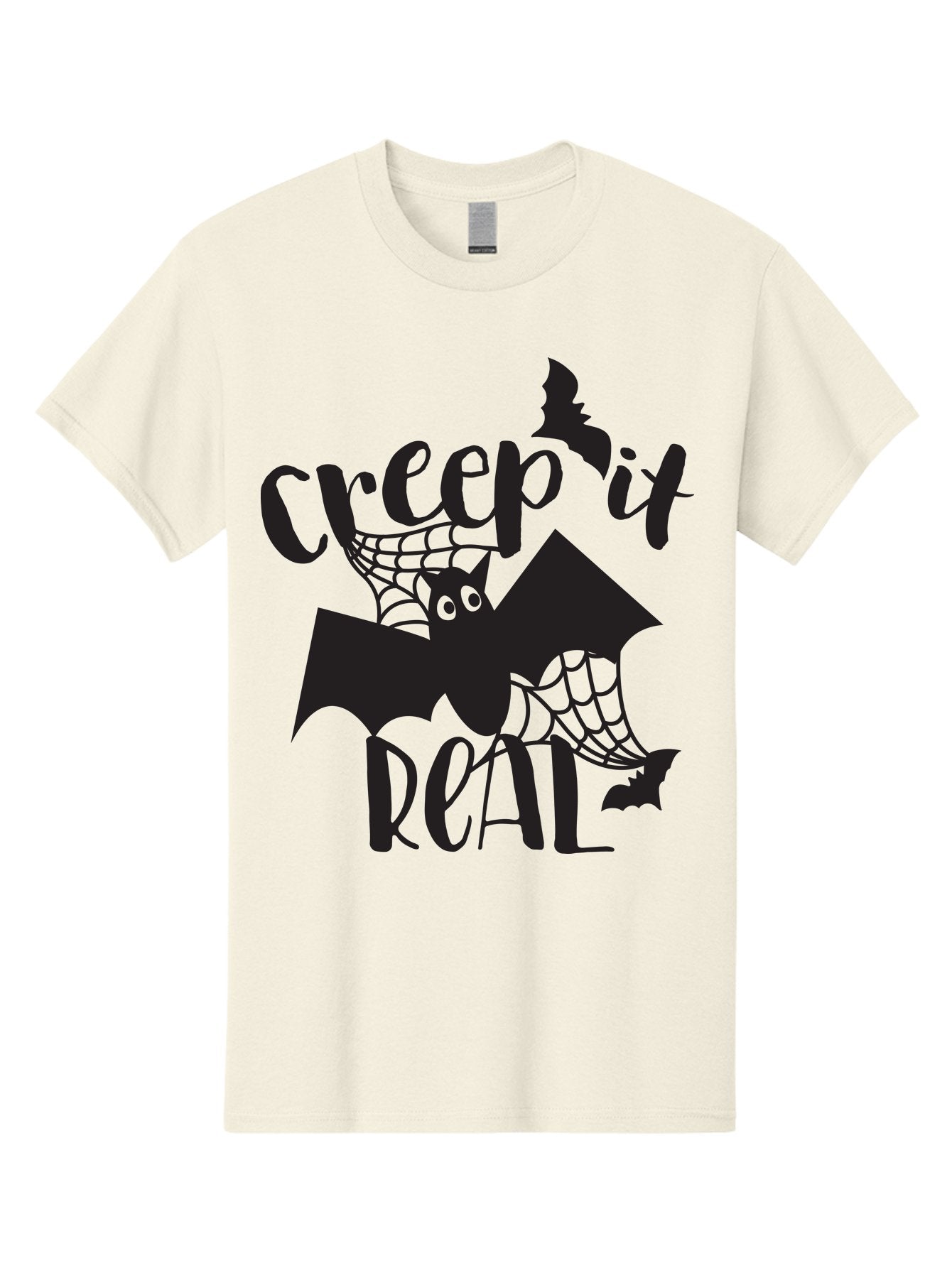 Creep-It-Real Men'S Graphic Tee, 100% Cotton, Comfortable Casual Summer Wear, Machine Washable, Halloween Graphics, Halloween Design, Creepy Bat, Spider Web, Halloween Theme, Spooky Atmosphere, Halloween Decoration, Creepy Eyes Aac614 7