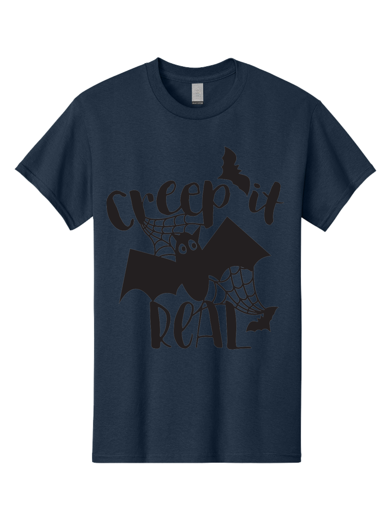 Creep-It-Real Men'S Graphic Tee, 100% Cotton, Comfortable Casual Summer Wear, Machine Washable, Halloween Graphics, Halloween Design, Creepy Bat, Spider Web, Halloween Theme, Spooky Atmosphere, Halloween Decoration, Creepy Eyes Aac614 29