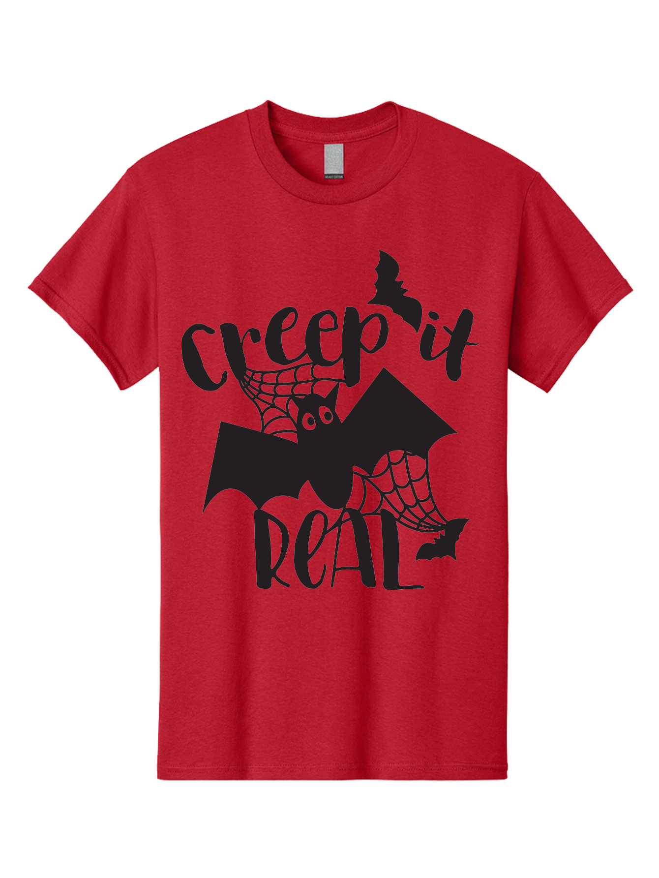 Creep-It-Real Men'S Graphic Tee, 100% Cotton, Comfortable Casual Summer Wear, Machine Washable, Halloween Graphics, Halloween Design, Creepy Bat, Spider Web, Halloween Theme, Spooky Atmosphere, Halloween Decoration, Creepy Eyes Aac614 23