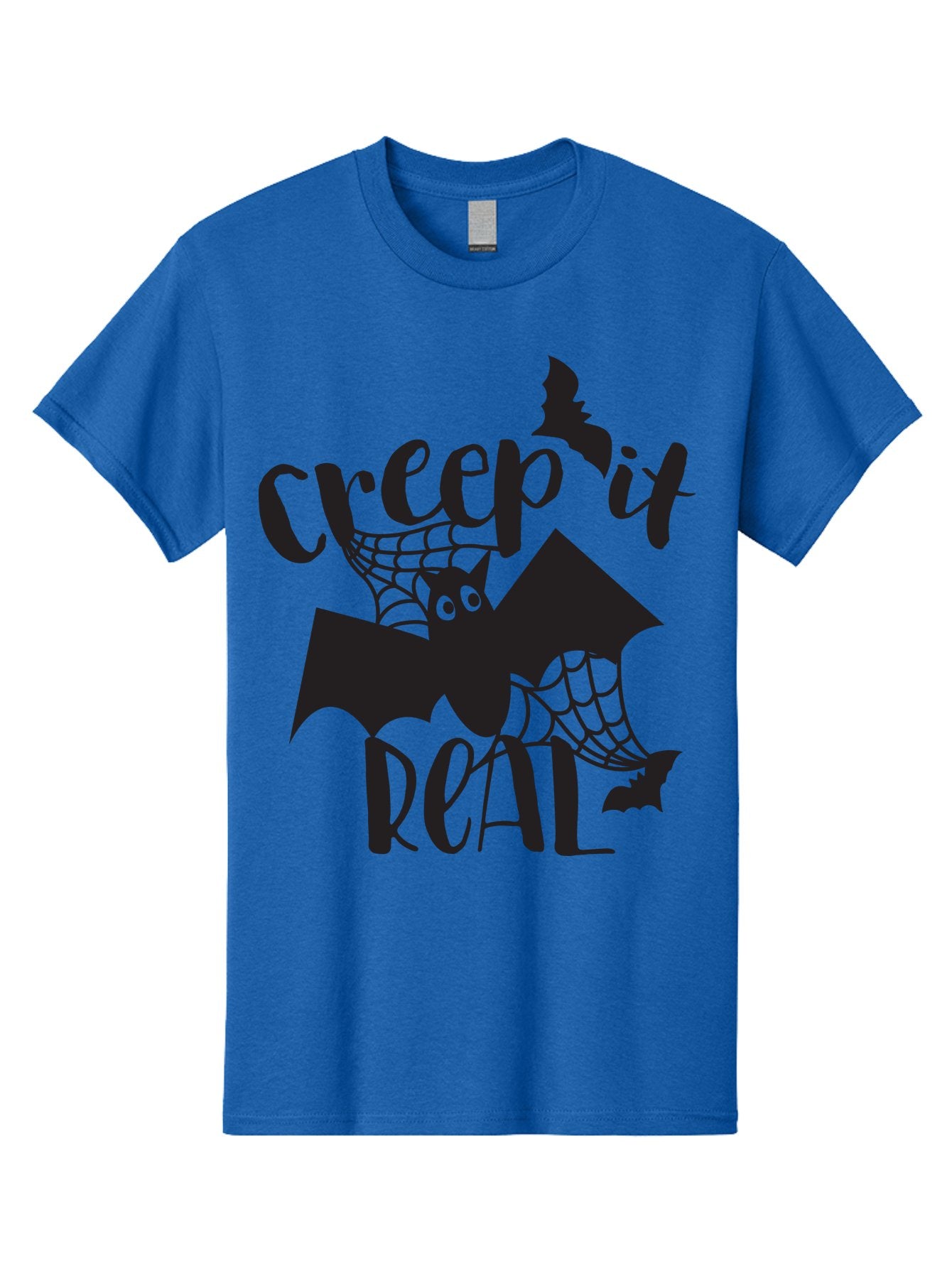 Creep-It-Real Men'S Graphic Tee, 100% Cotton, Comfortable Casual Summer Wear, Machine Washable, Halloween Graphics, Halloween Design, Creepy Bat, Spider Web, Halloween Theme, Spooky Atmosphere, Halloween Decoration, Creepy Eyes Aac614 9