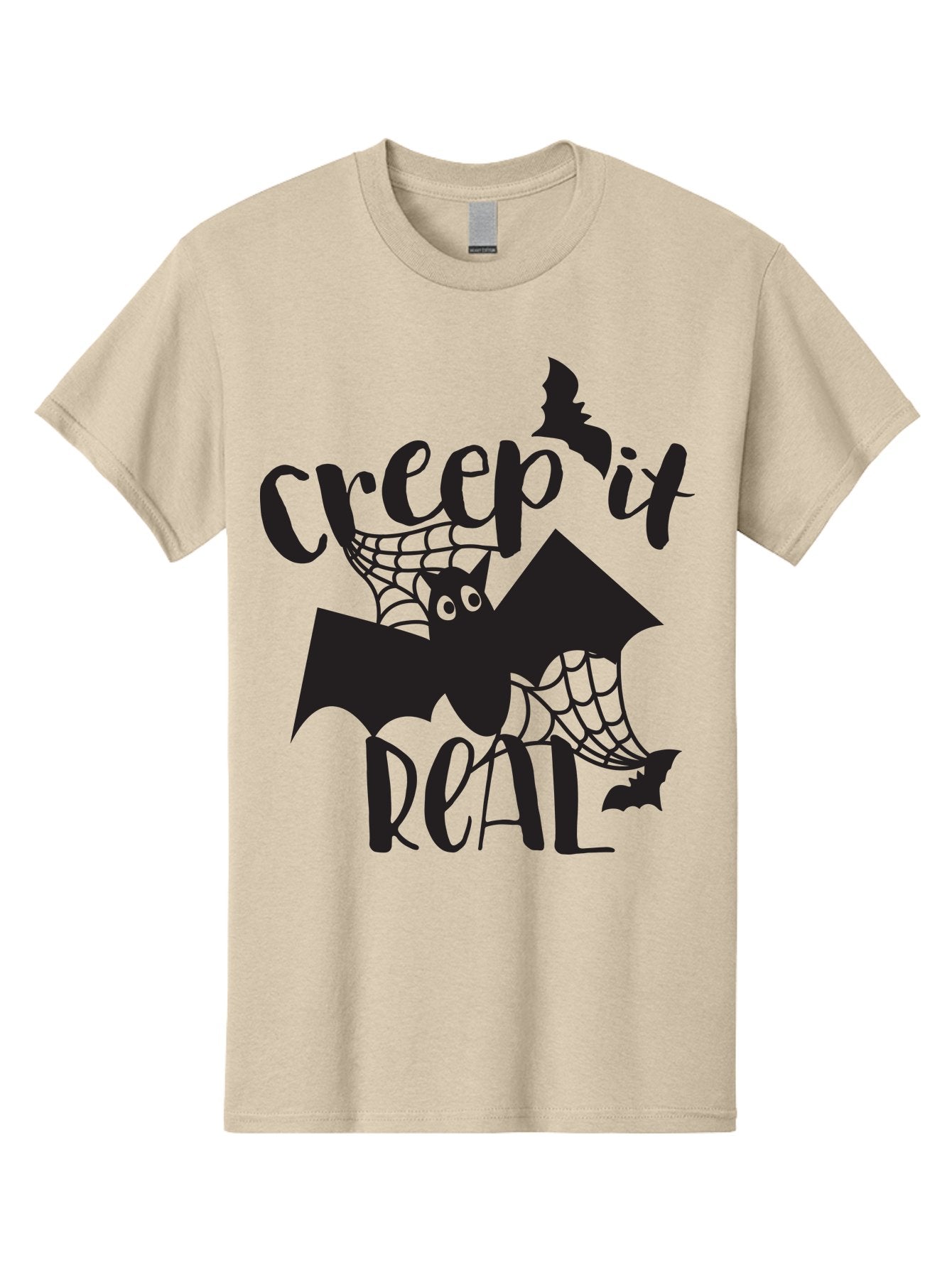 Creep-It-Real Men'S Graphic Tee, 100% Cotton, Comfortable Casual Summer Wear, Machine Washable, Halloween Graphics, Halloween Design, Creepy Bat, Spider Web, Halloween Theme, Spooky Atmosphere, Halloween Decoration, Creepy Eyes Aac614 15