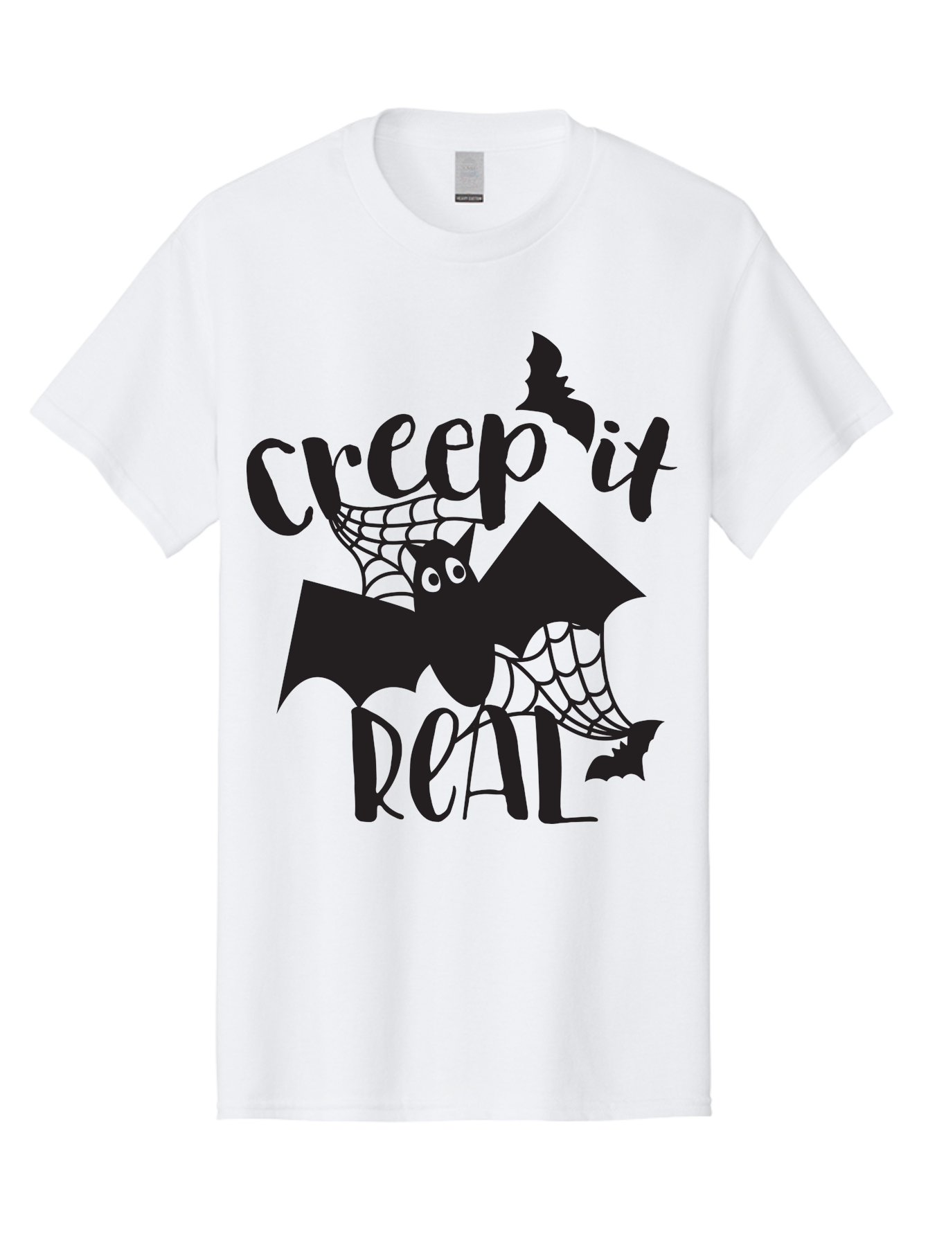 Creep-It-Real Men'S Graphic Tee, 100% Cotton, Comfortable Casual Summer Wear, Machine Washable, Halloween Graphics, Halloween Design, Creepy Bat, Spider Web, Halloween Theme, Spooky Atmosphere, Halloween Decoration, Creepy Eyes Aac614 7