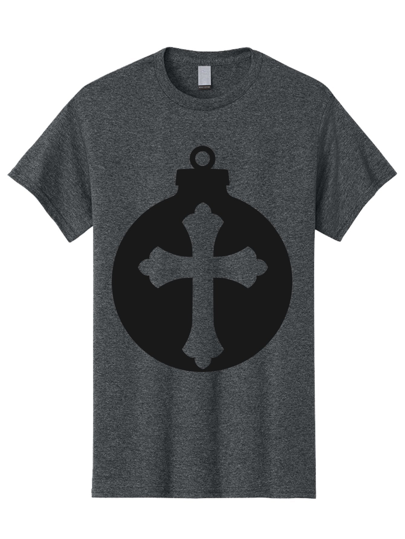 Cross-Ornament Men'S Graphic Tee, 100% Cotton, Comfortable Casual Summer Wear, Machine Washable, Christian Ornament, Cross Decoration, Holiday Symbol, Christmas Decoration, Faith Representation, Religious Icon, Symbolic Ornament Aac616 7