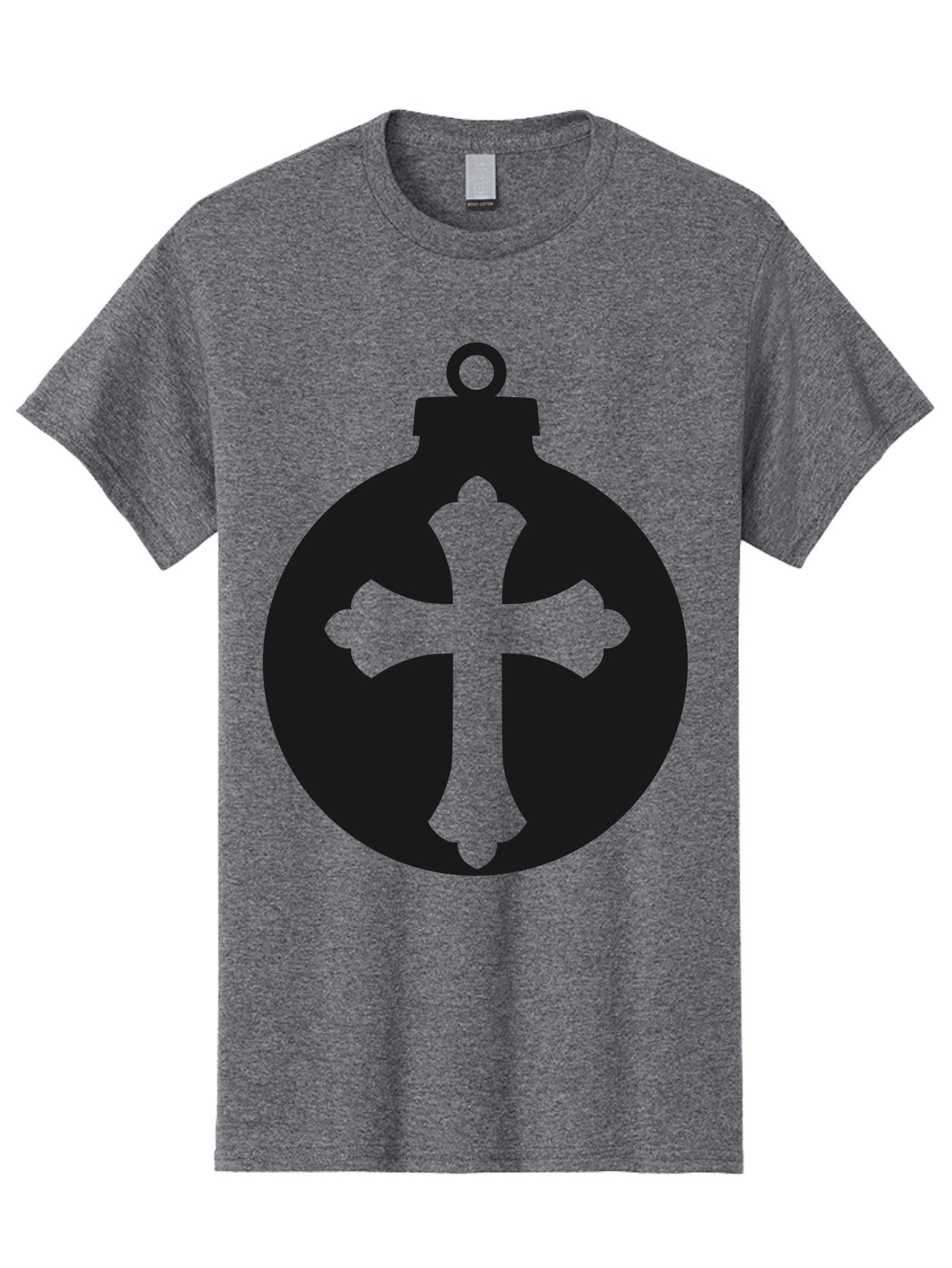 Cross-Ornament Men'S Graphic Tee, 100% Cotton, Comfortable Casual Summer Wear, Machine Washable, Christian Ornament, Cross Decoration, Holiday Symbol, Christmas Decoration, Faith Representation, Religious Icon, Symbolic Ornament Aac616 10