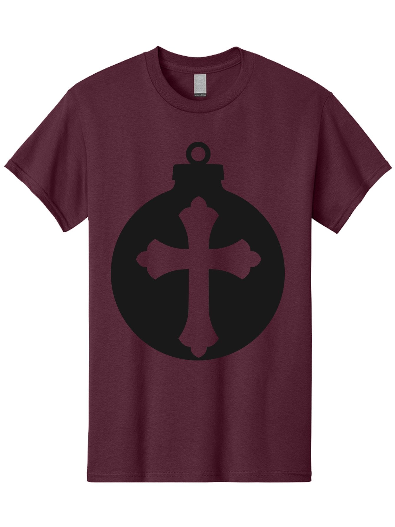 Cross-Ornament Men'S Graphic Tee, 100% Cotton, Comfortable Casual Summer Wear, Machine Washable, Christian Ornament, Cross Decoration, Holiday Symbol, Christmas Decoration, Faith Representation, Religious Icon, Symbolic Ornament Aac616 5