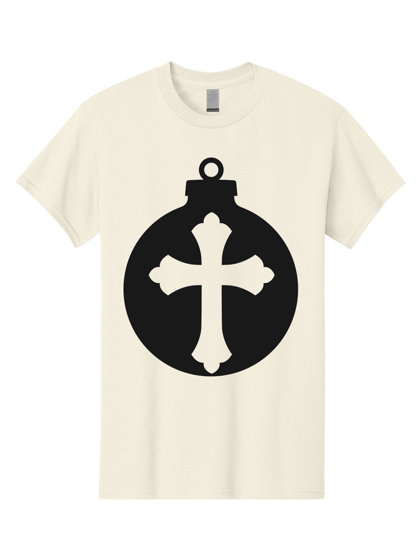 Cross-Ornament Men'S Graphic Tee, 100% Cotton, Comfortable Casual Summer Wear, Machine Washable, Christian Ornament, Cross Decoration, Holiday Symbol, Christmas Decoration, Faith Representation, Religious Icon, Symbolic Ornament Aac616 11